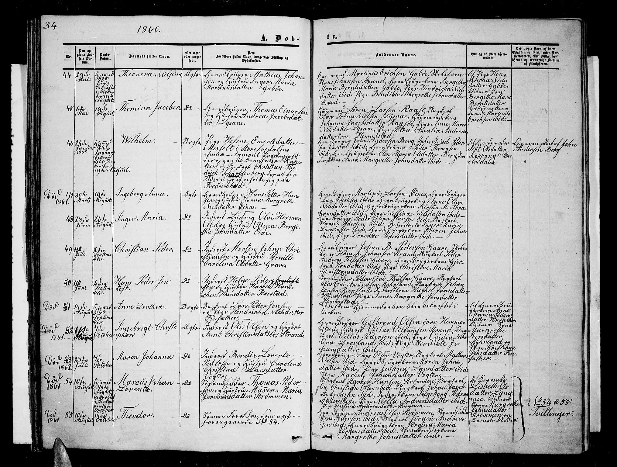 Kvæfjord sokneprestkontor, AV/SATØ-S-1323/G/Ga/Gab/L0003klokker: Parish register (copy) no. 3, 1856-1870, p. 34