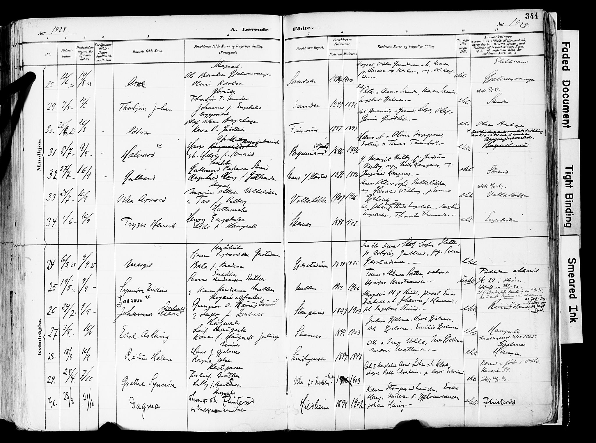 Sør-Odal prestekontor, AV/SAH-PREST-030/H/Ha/Haa/L0006: Parish register (official) no. 6, 1886-1931, p. 344