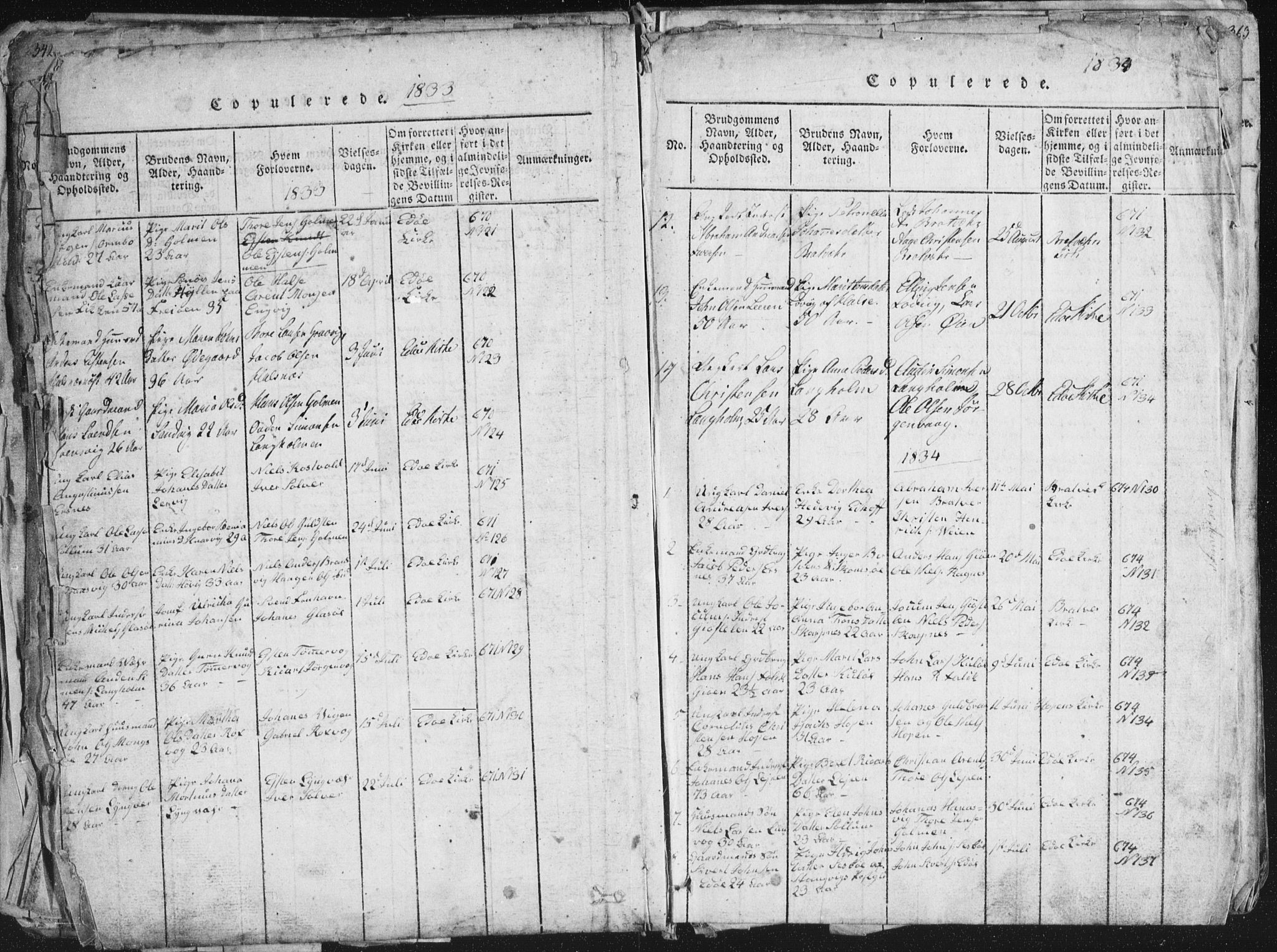 Ministerialprotokoller, klokkerbøker og fødselsregistre - Møre og Romsdal, SAT/A-1454/581/L0942: Parish register (copy) no. 581C00, 1820-1836, p. 354-355