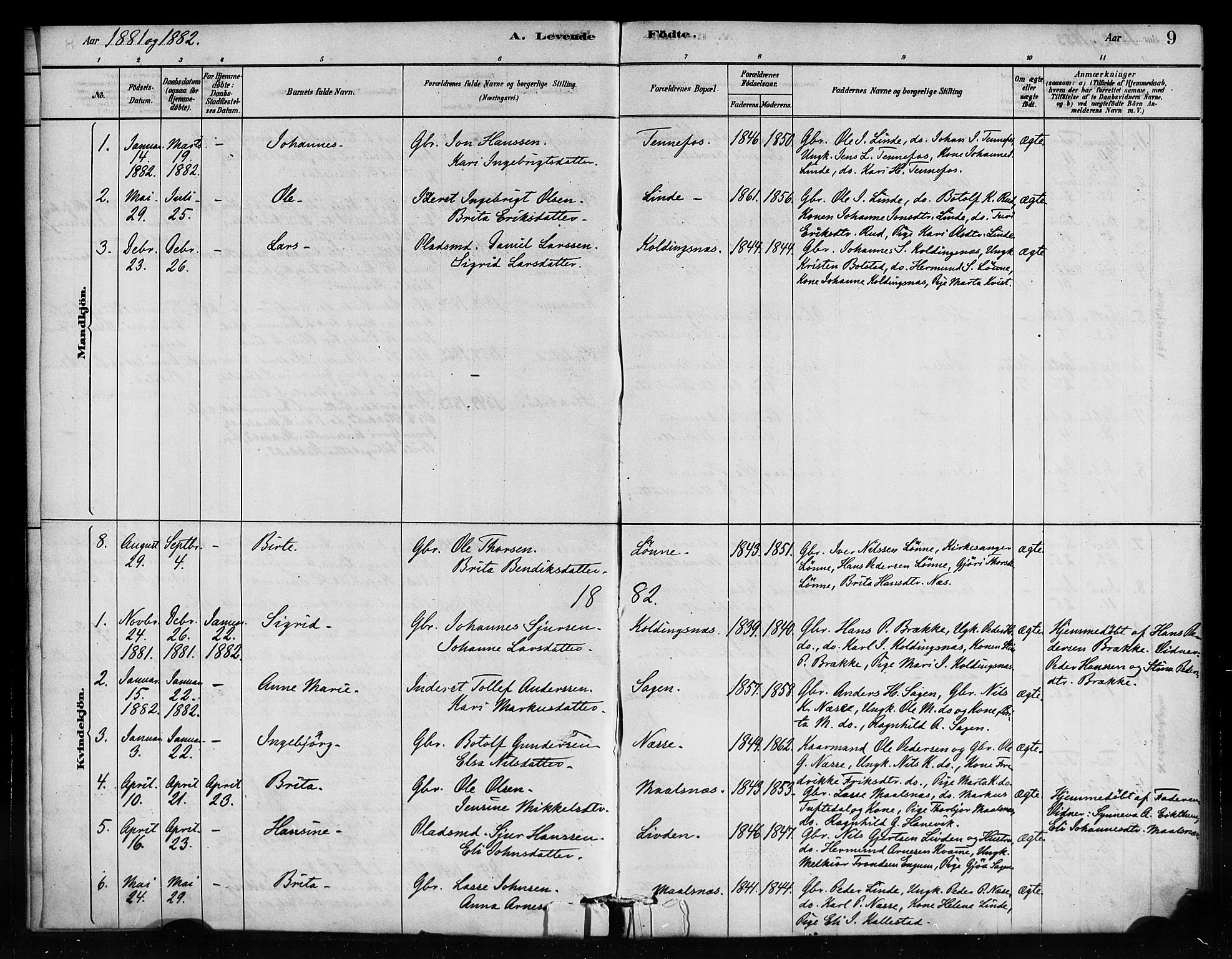 Vik sokneprestembete, AV/SAB-A-81501/H/Haa/Haad/L0001: Parish register (official) no. D 1, 1878-1890, p. 9