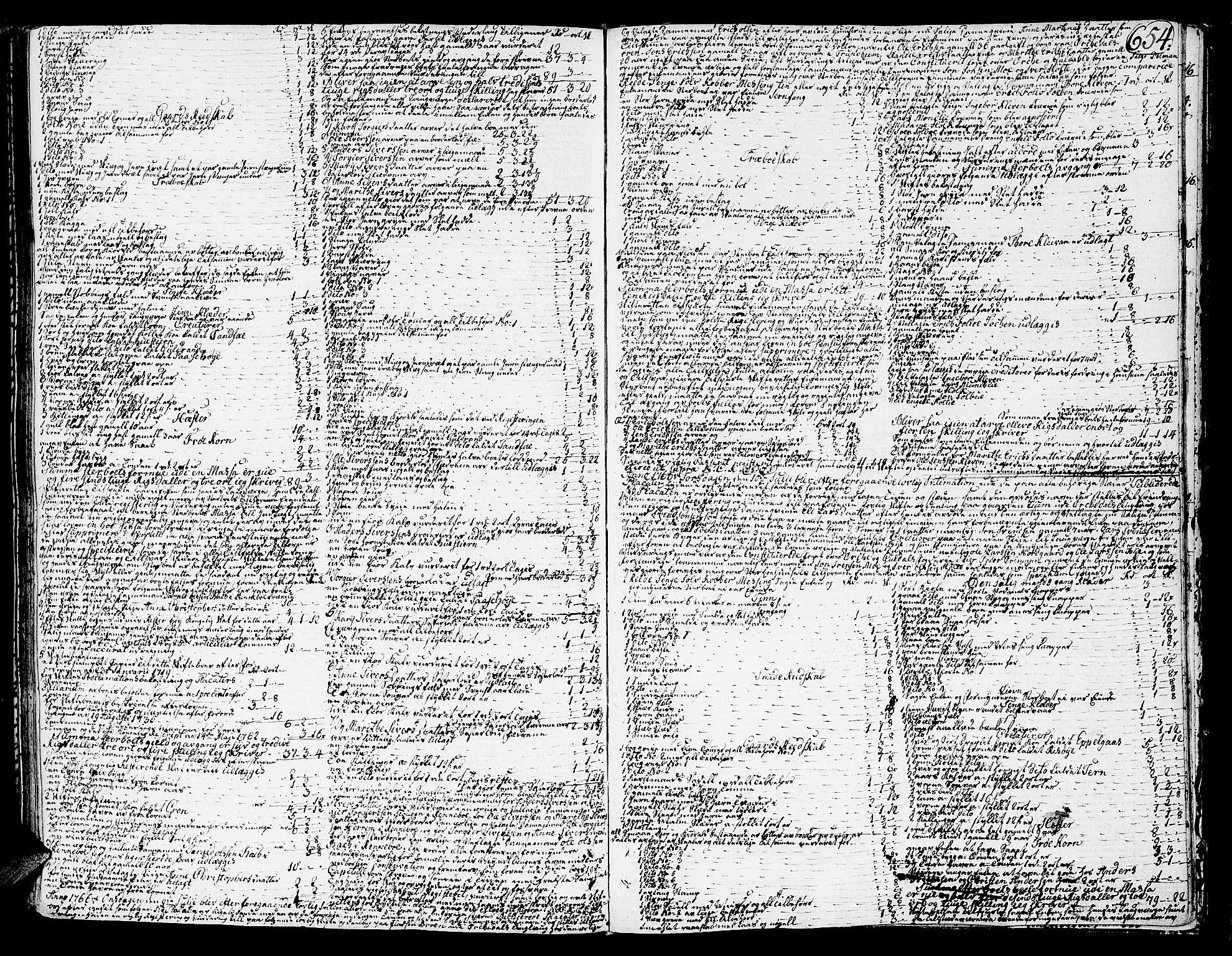Orkdal sorenskriveri, SAT/A-4169/1/3/3Aa/L0006: Skifteprotokoller, 1756-1766, p. 653b-654a