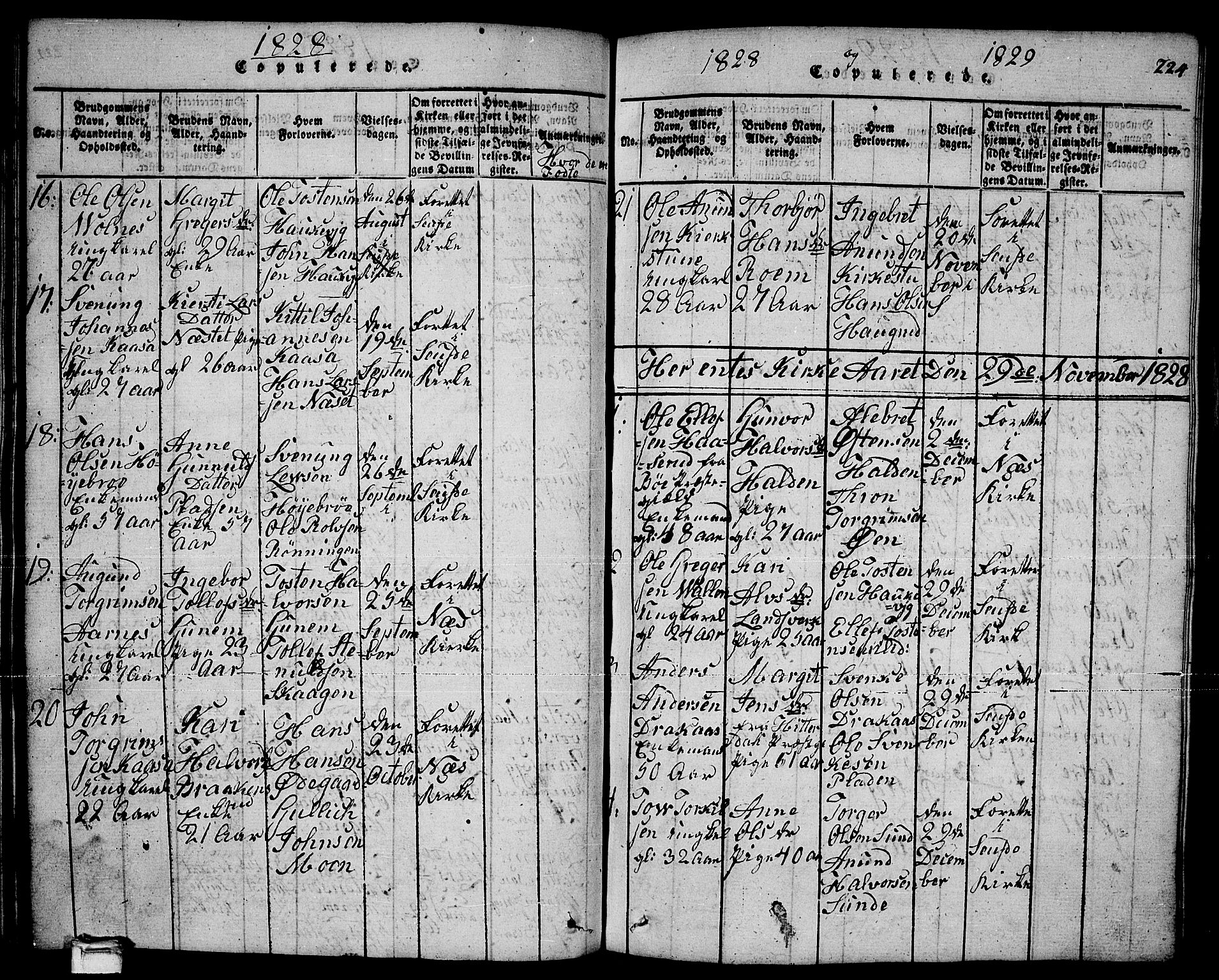 Sauherad kirkebøker, SAKO/A-298/F/Fa/L0005: Parish register (official) no. I 5, 1815-1829, p. 224