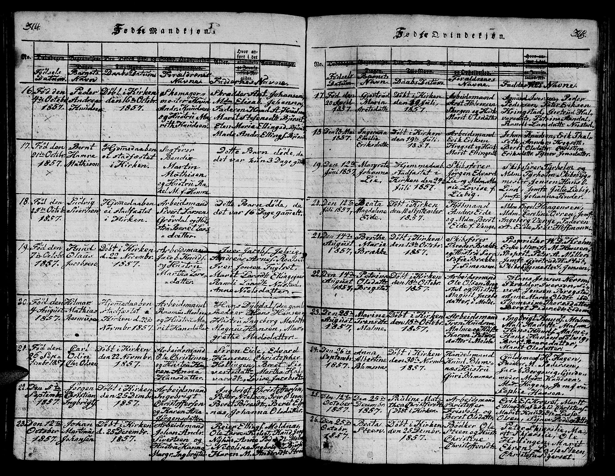 Ministerialprotokoller, klokkerbøker og fødselsregistre - Møre og Romsdal, SAT/A-1454/558/L0700: Parish register (copy) no. 558C01, 1818-1868, p. 314-315