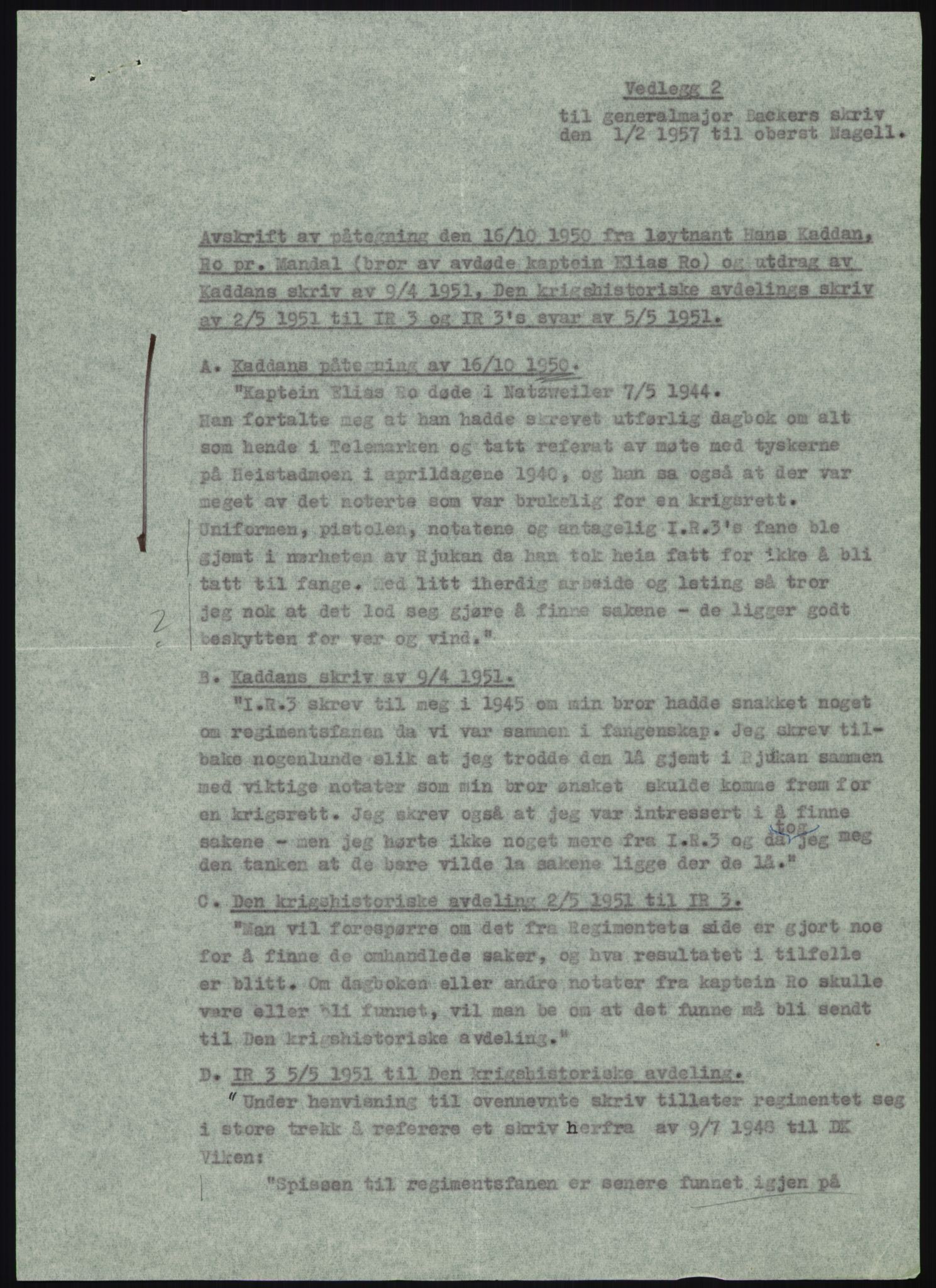 Forsvaret, Forsvarets krigshistoriske avdeling, AV/RA-RAFA-2017/Y/Yb/L0056: II-C-11-136-139  -  1. Divisjon, 1940-1957, p. 1666