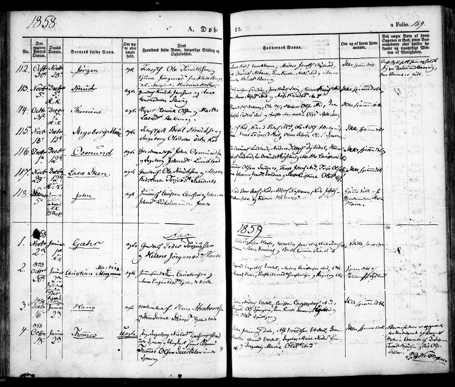 Søndeled sokneprestkontor, SAK/1111-0038/F/Fa/L0002: Parish register (official) no. A 2, 1839-1860, p. 169