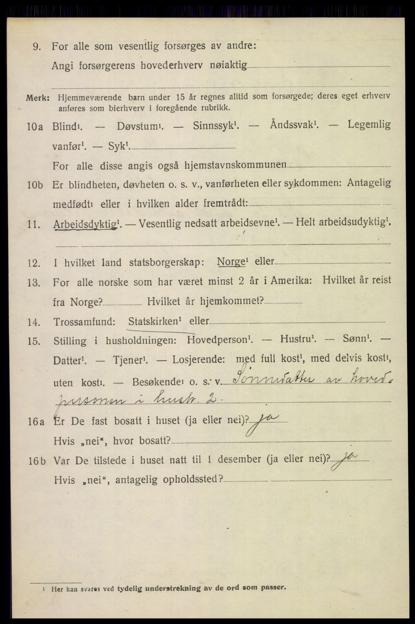 SAH, 1920 census for Gran, 1920, p. 9930