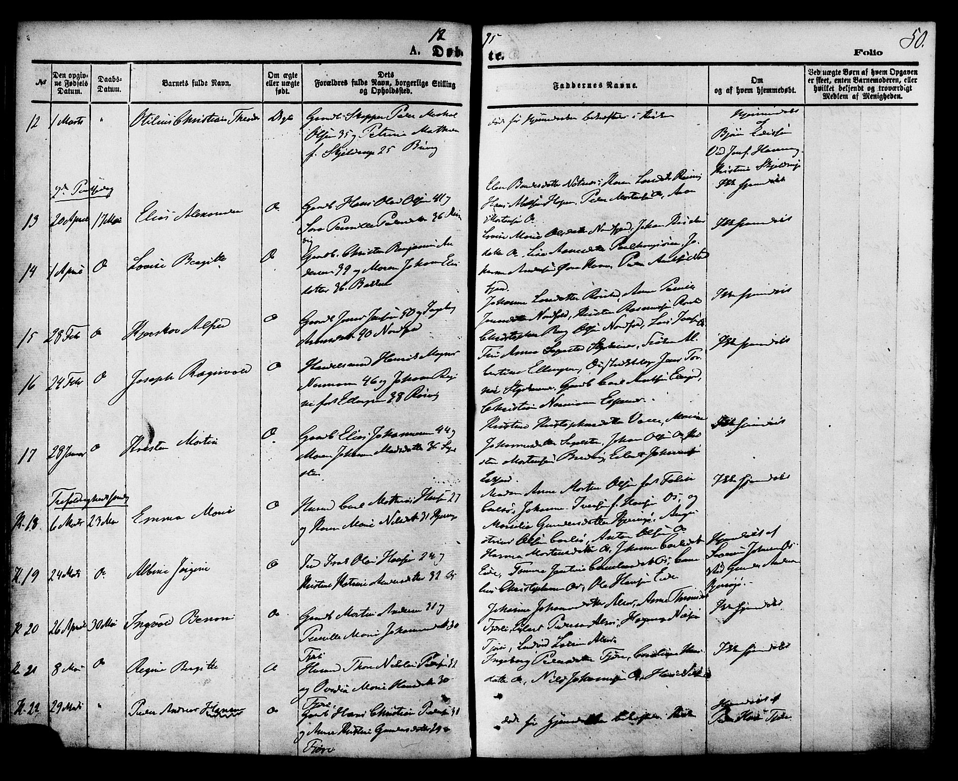 Ministerialprotokoller, klokkerbøker og fødselsregistre - Nordland, SAT/A-1459/853/L0771: Parish register (official) no. 853A10, 1870-1881, p. 50