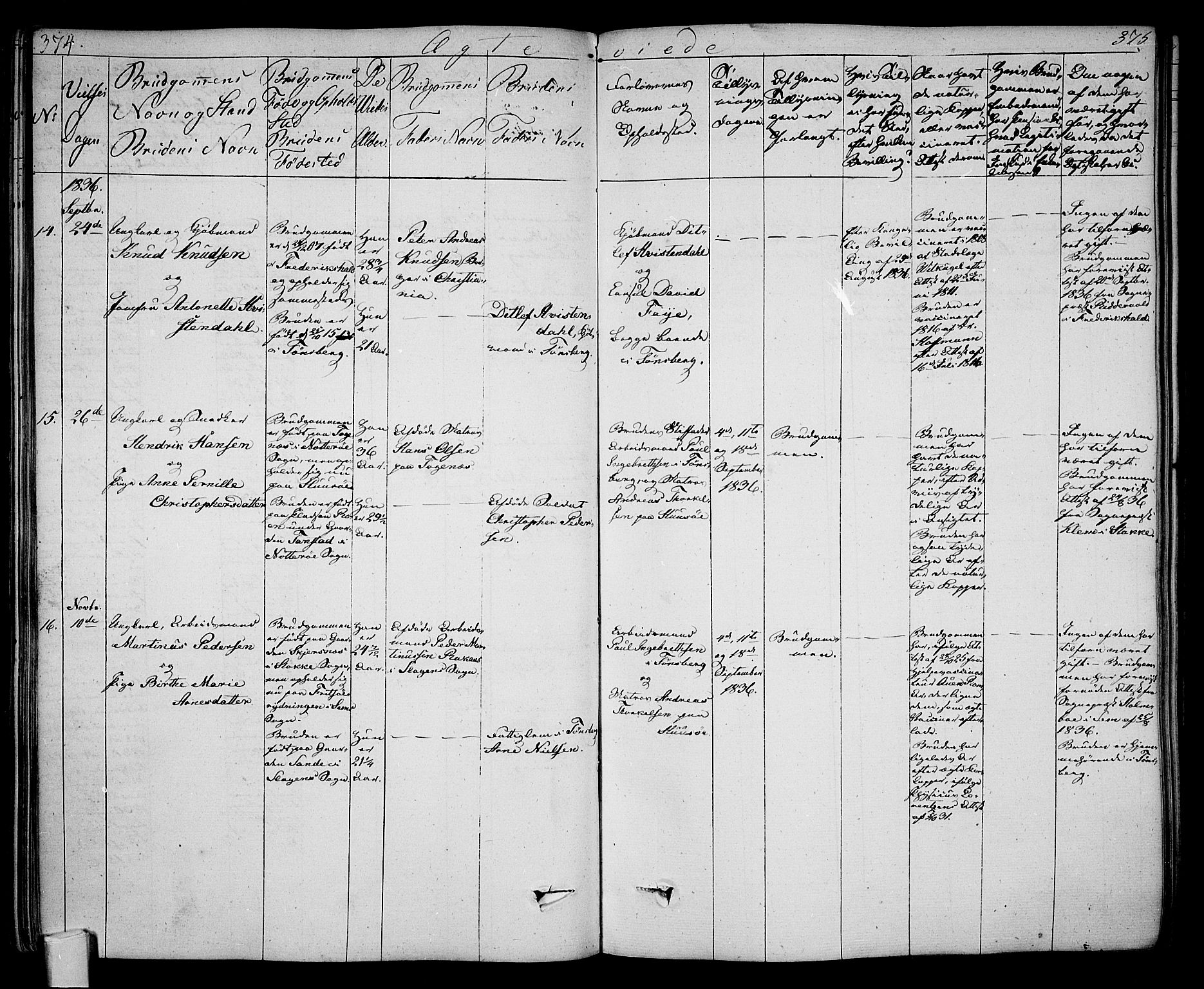 Tønsberg kirkebøker, SAKO/A-330/F/Fa/L0005: Parish register (official) no. I 5, 1827-1836, p. 374-375
