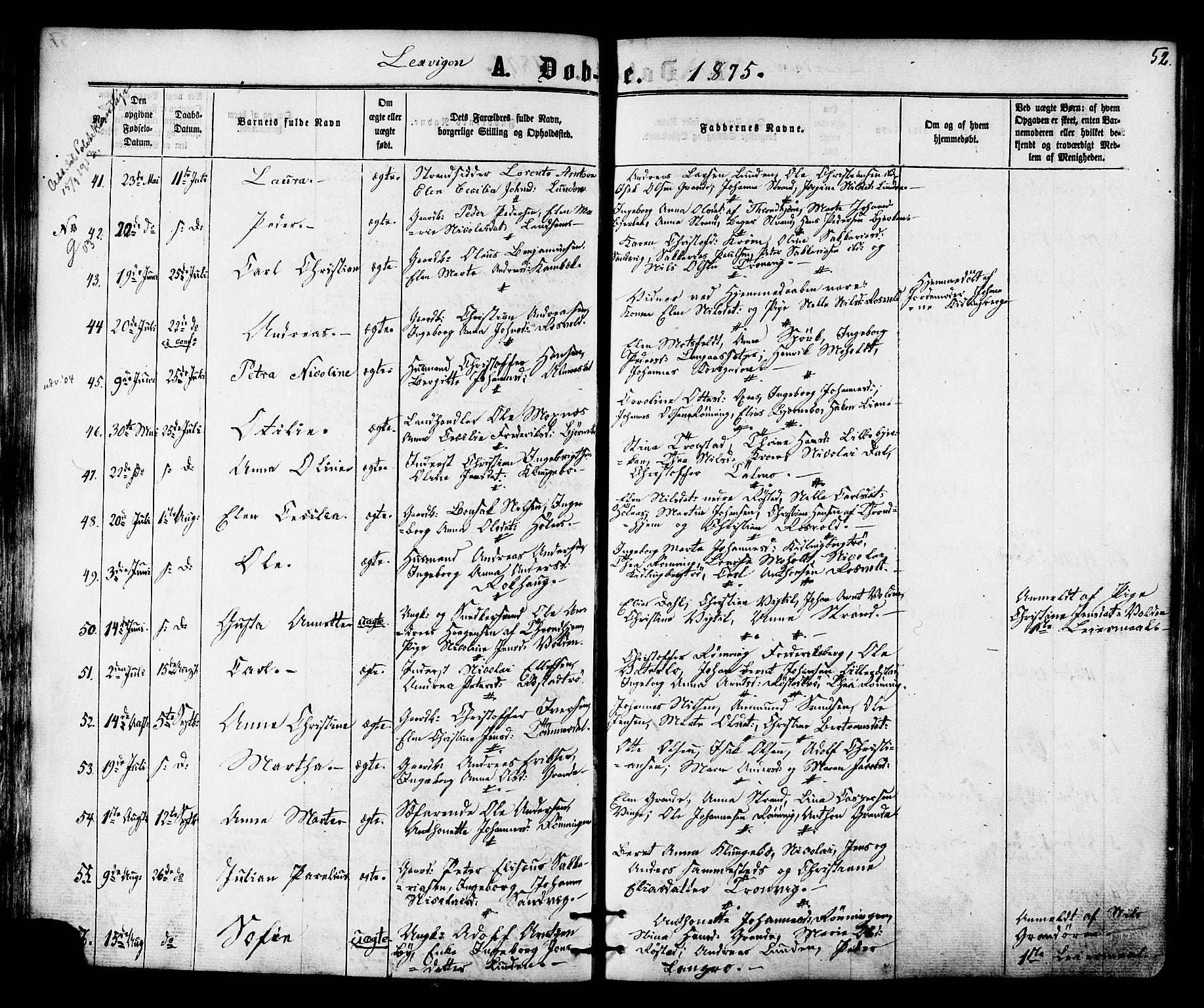 Ministerialprotokoller, klokkerbøker og fødselsregistre - Nord-Trøndelag, SAT/A-1458/701/L0009: Parish register (official) no. 701A09 /1, 1864-1882, p. 52