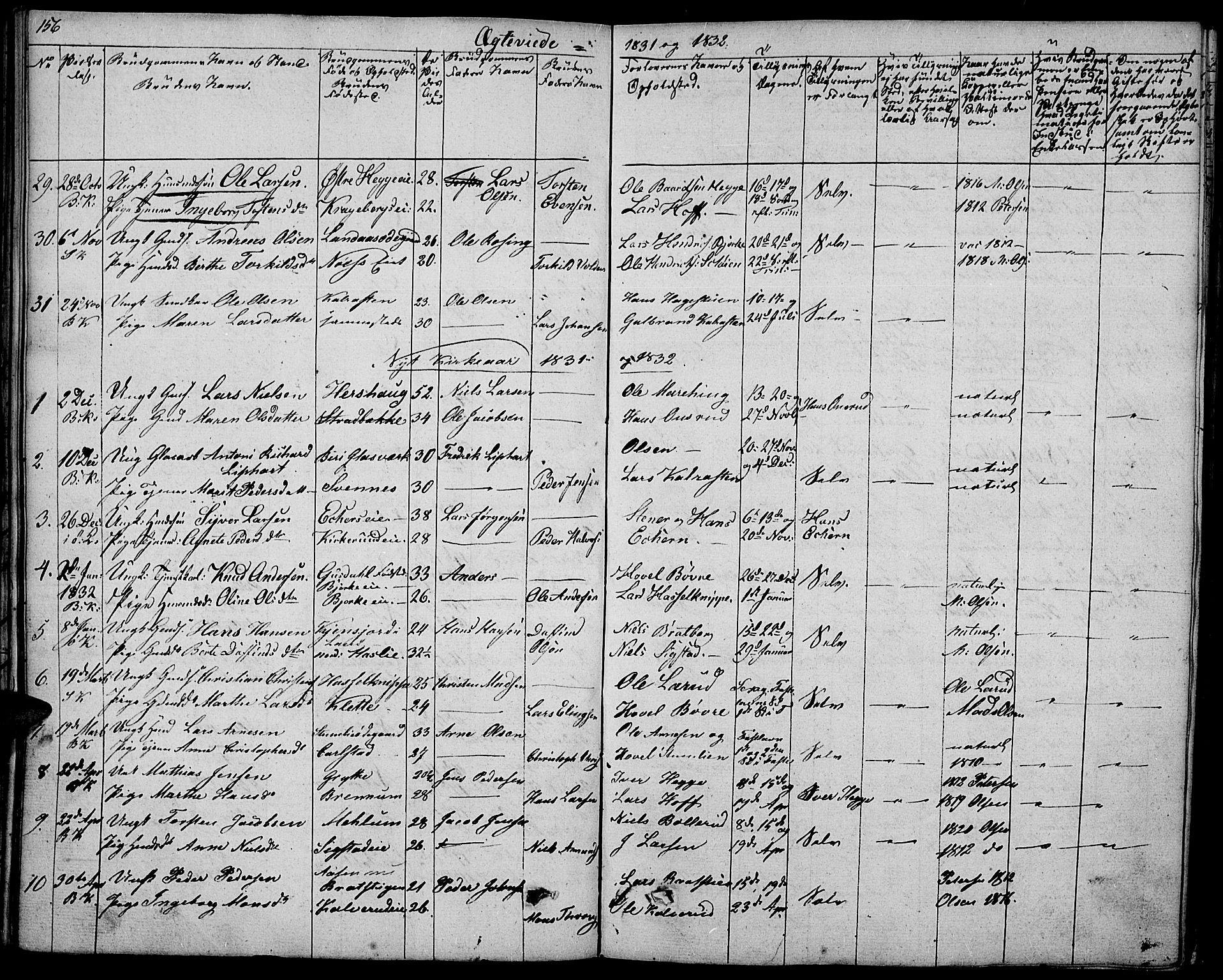 Biri prestekontor, SAH/PREST-096/H/Ha/Haa/L0004: Parish register (official) no. 4, 1829-1842, p. 156