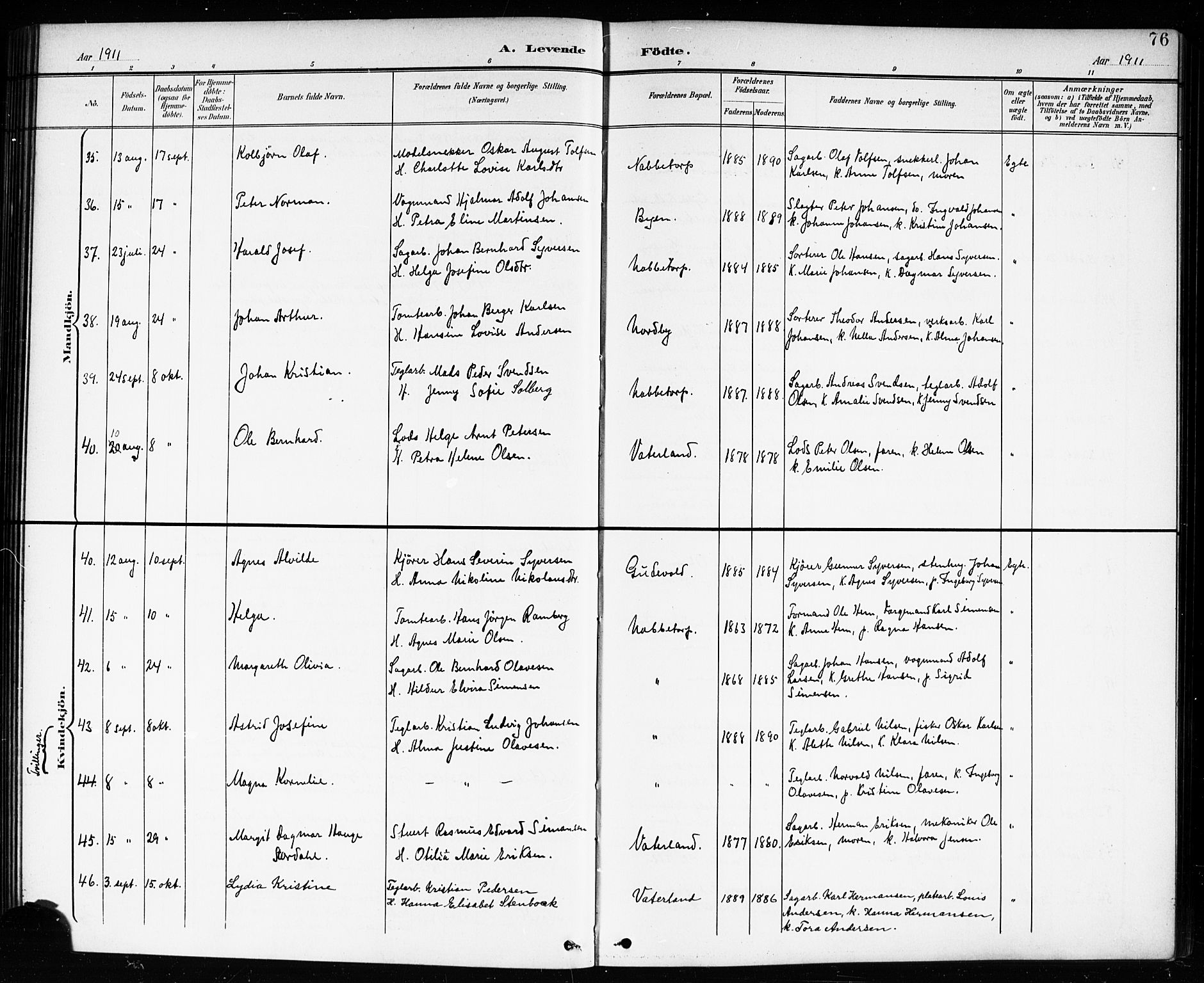 Østre Fredrikstad prestekontor Kirkebøker, SAO/A-10907/G/Ga/L0002: Parish register (copy) no. 2, 1900-1919, p. 76