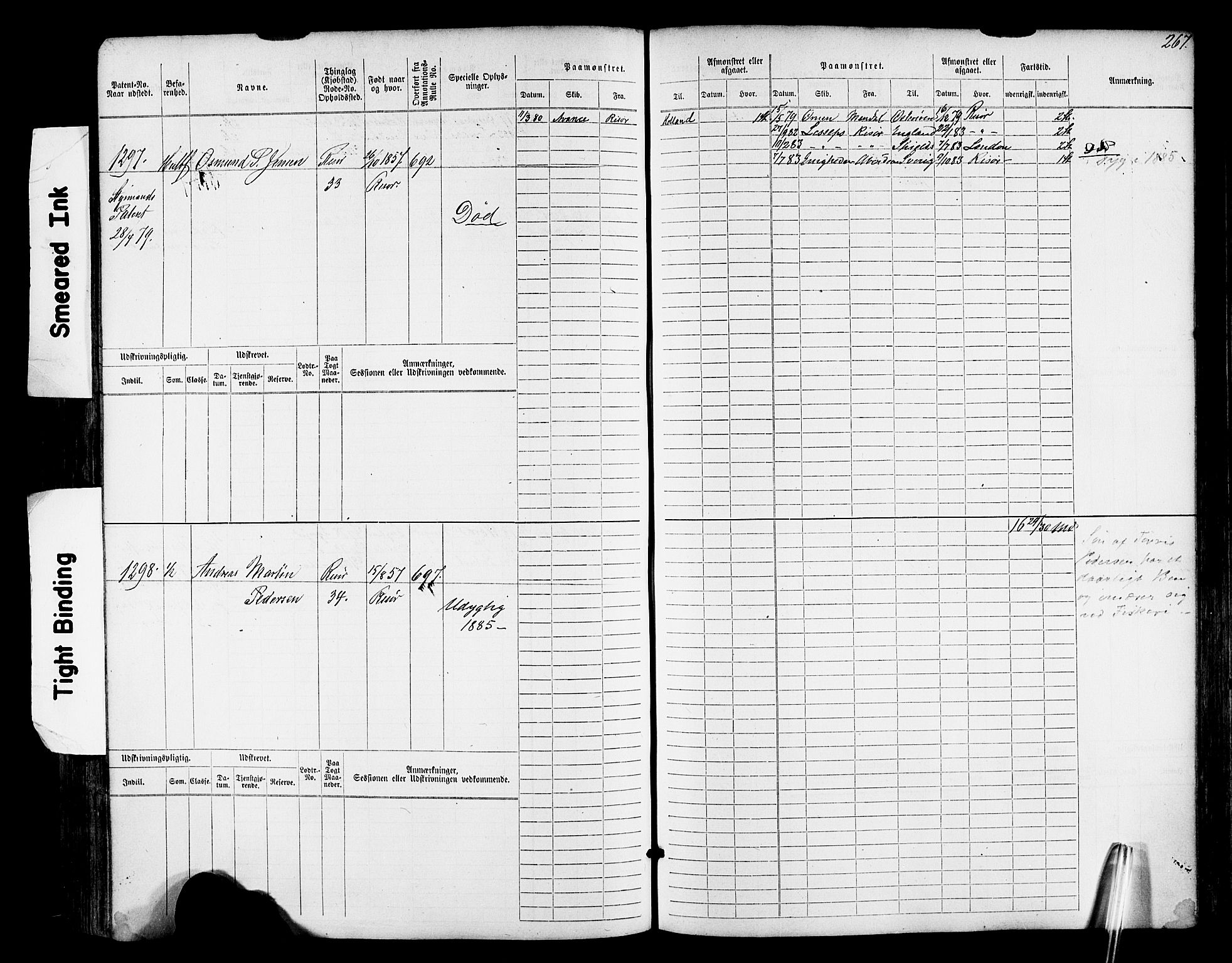 Risør mønstringskrets, SAK/2031-0010/F/Fb/L0011: Hovedrulle nr 771-1527, T-10, 1861-1884, p. 271