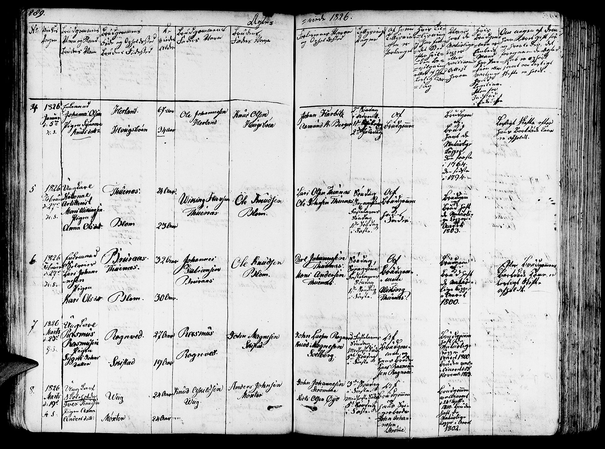 Haus sokneprestembete, SAB/A-75601/H/Haa: Parish register (official) no. A 13, 1821-1827, p. 289