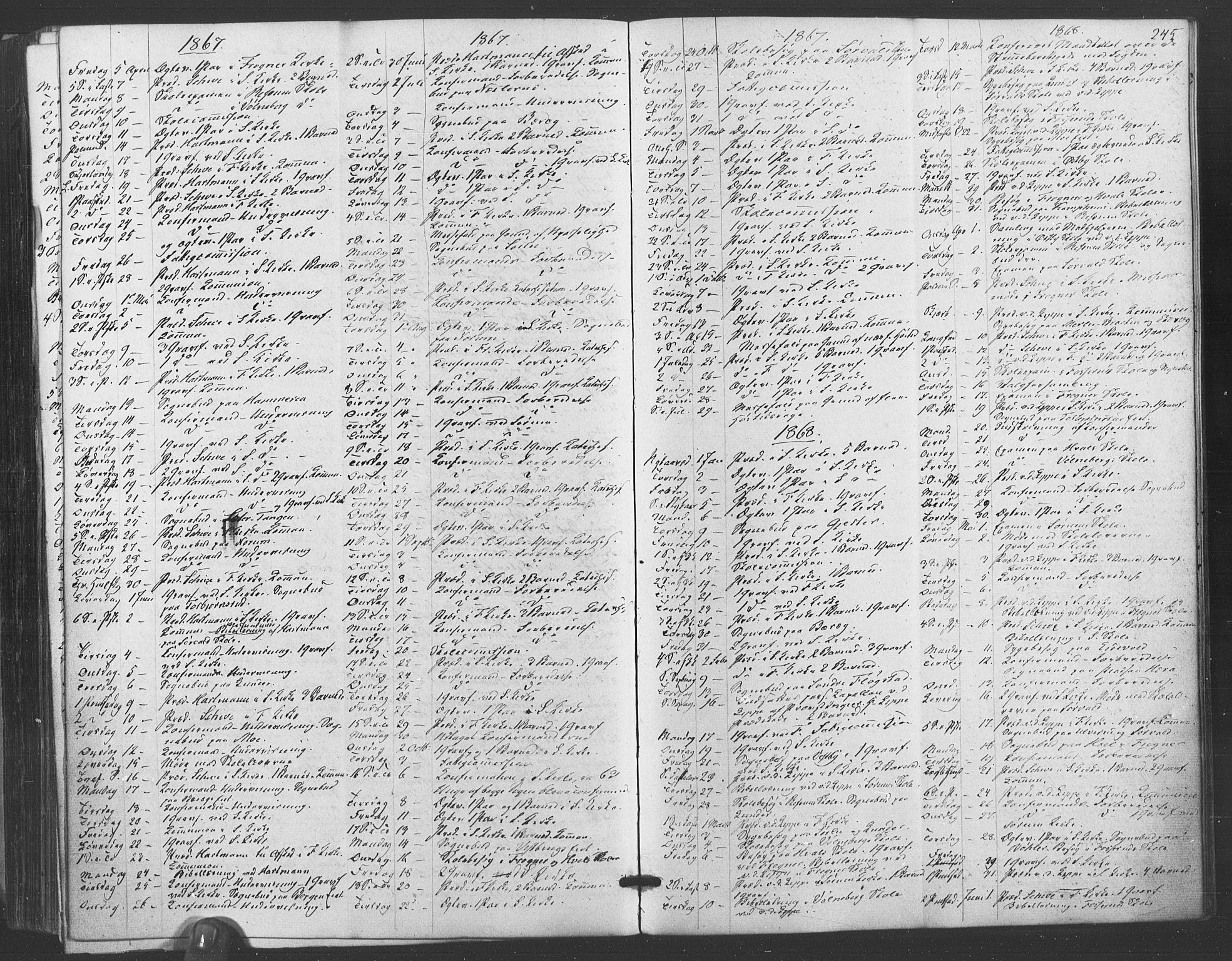 Sørum prestekontor Kirkebøker, SAO/A-10303/F/Fa/L0006: Parish register (official) no. I 6, 1864-1877, p. 245
