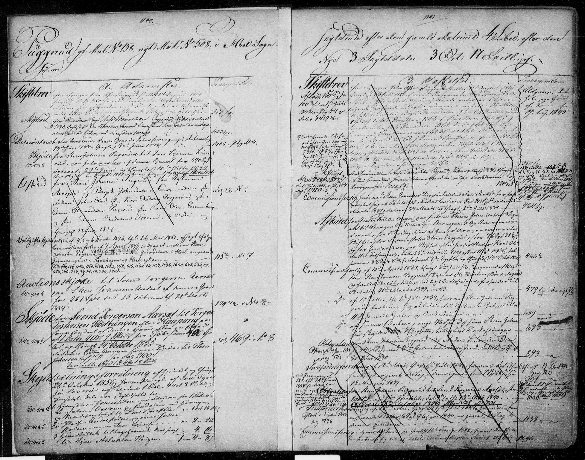 Hallingdal sorenskriveri, SAKO/A-121/G/Gb/Gbb/L0001b: Mortgage register no. II 2, 1812-1864, p. 1140-1141