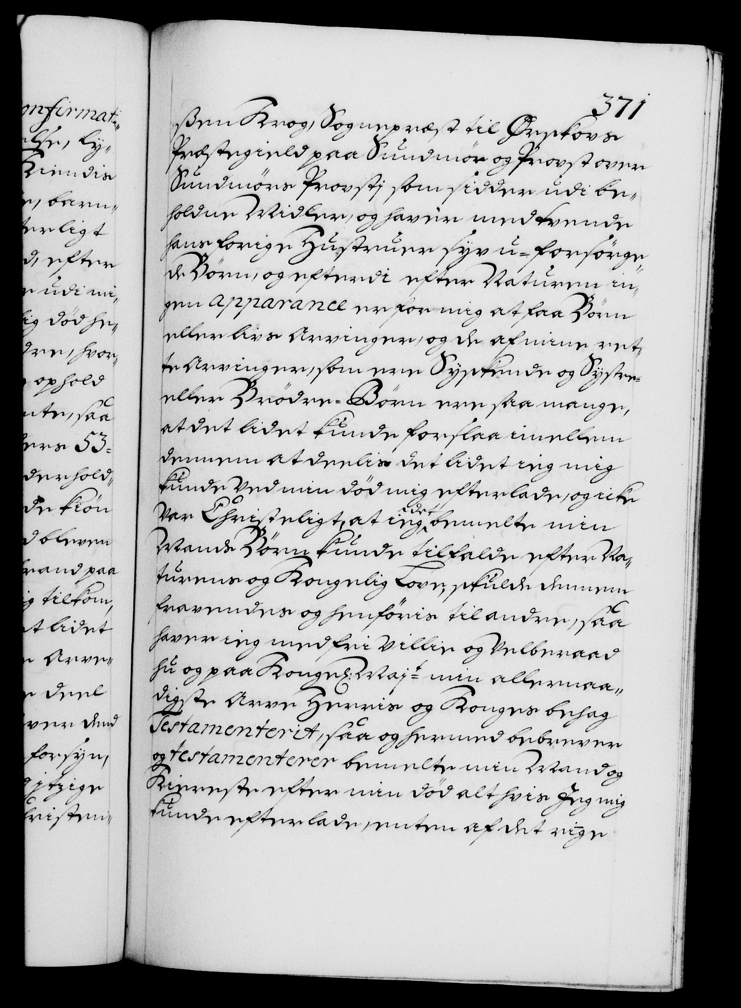 Danske Kanselli 1572-1799, AV/RA-EA-3023/F/Fc/Fca/Fcaa/L0018: Norske registre, 1699-1703, p. 371a