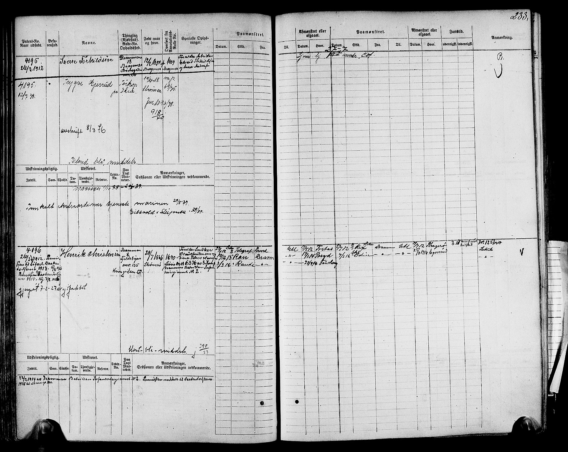 Drammen innrulleringsdistrikt, SAKO/A-781/F/Fc/L0005: Hovedrulle, 1911, p. 92