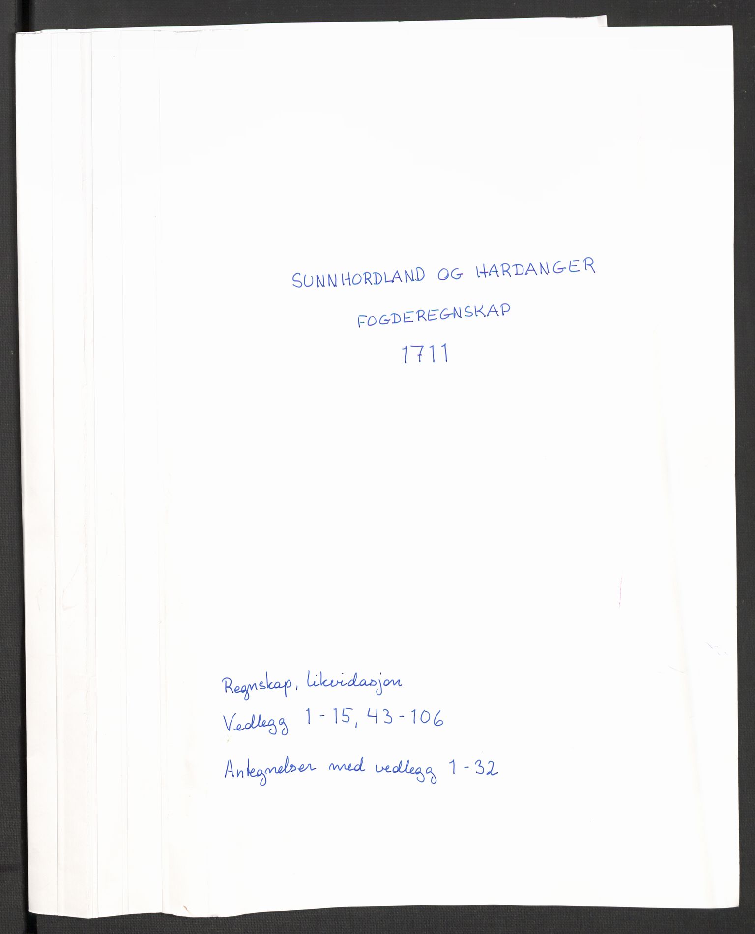 Rentekammeret inntil 1814, Reviderte regnskaper, Fogderegnskap, RA/EA-4092/R48/L2987: Fogderegnskap Sunnhordland og Hardanger, 1711, p. 2