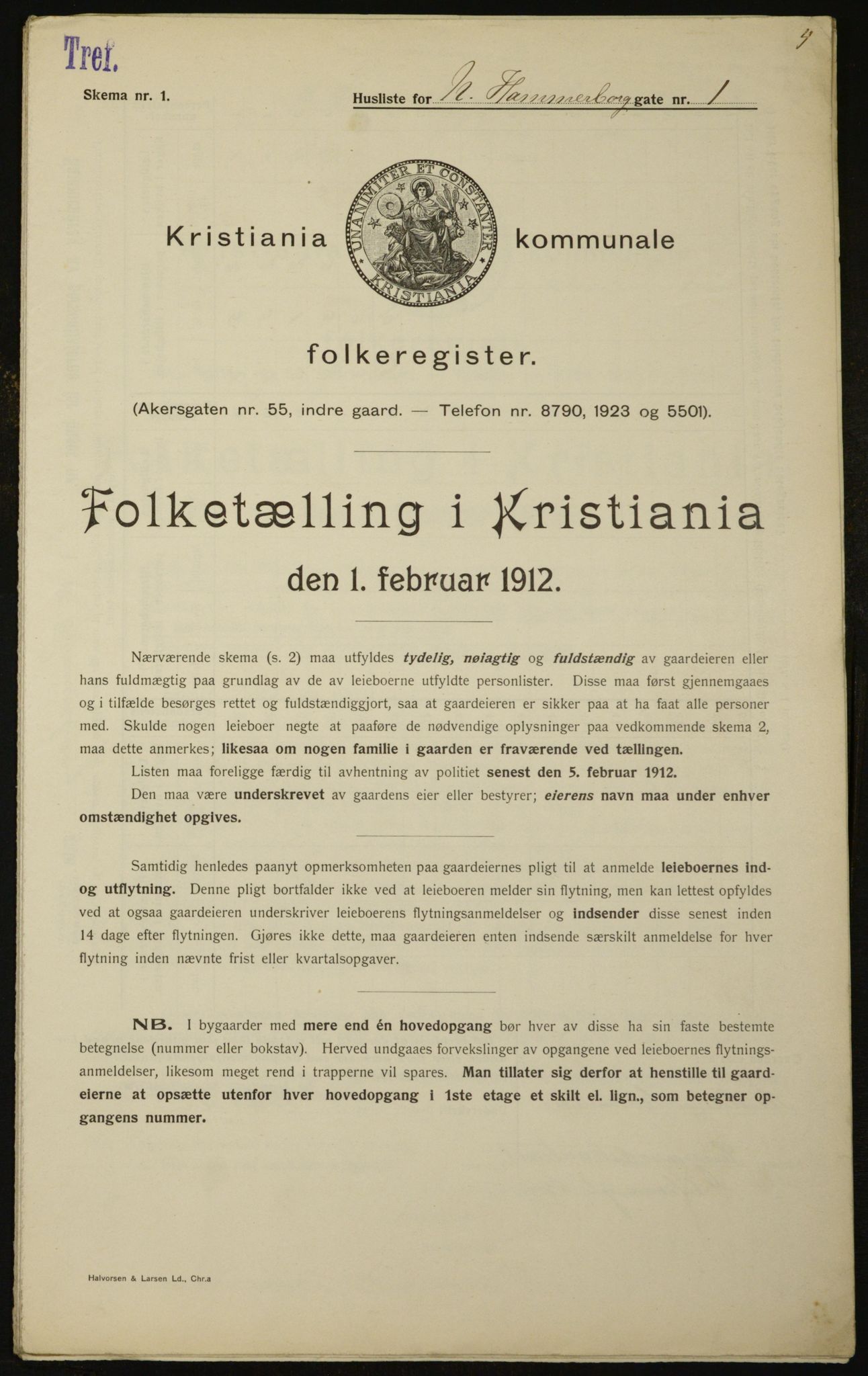 OBA, Municipal Census 1912 for Kristiania, 1912, p. 69745