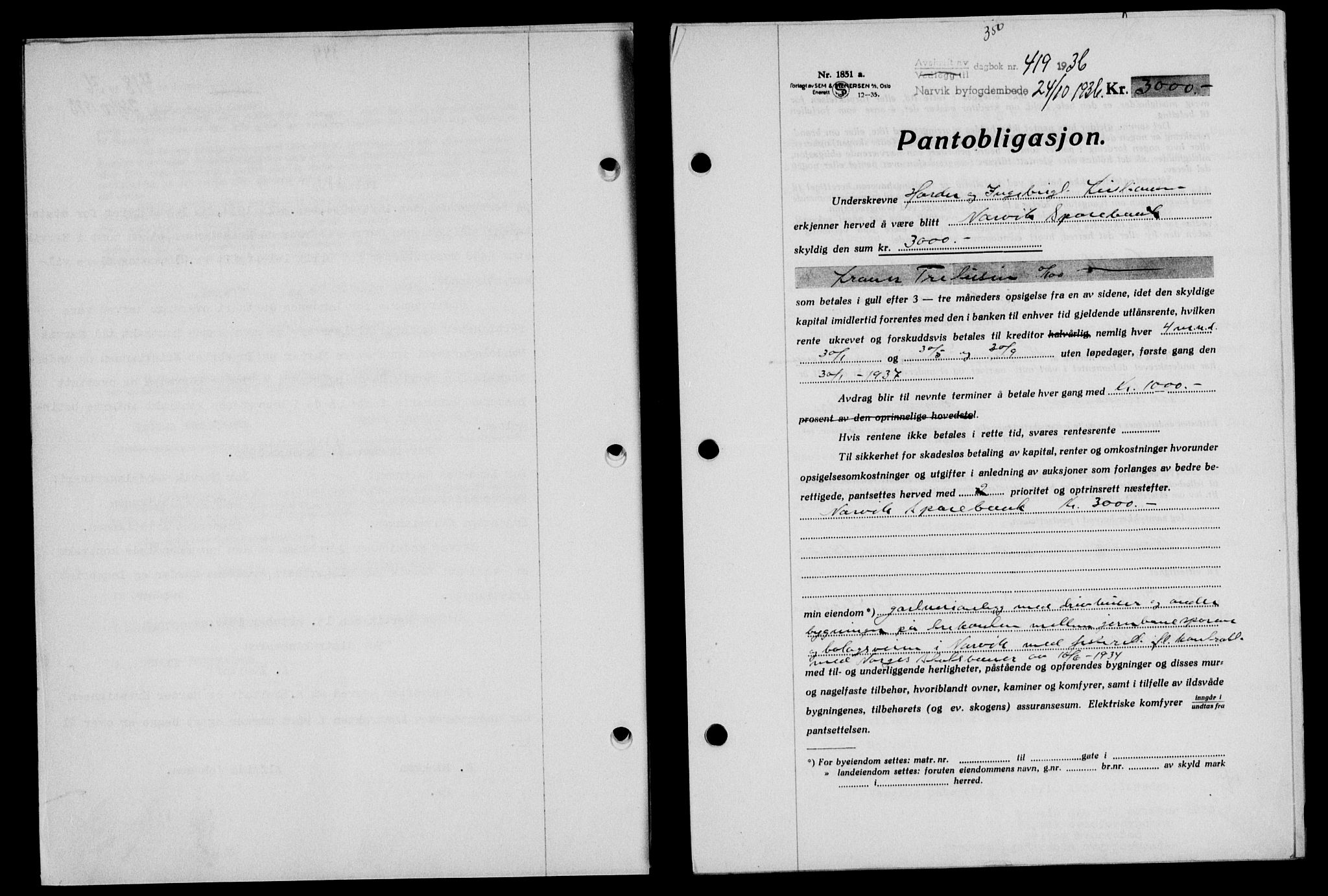 Narvik sorenskriveri, SAT/A-0002/1/2/2C/2Ca/L0011: Mortgage book no. 14, 1935-1937, Deed date: 24.10.1936