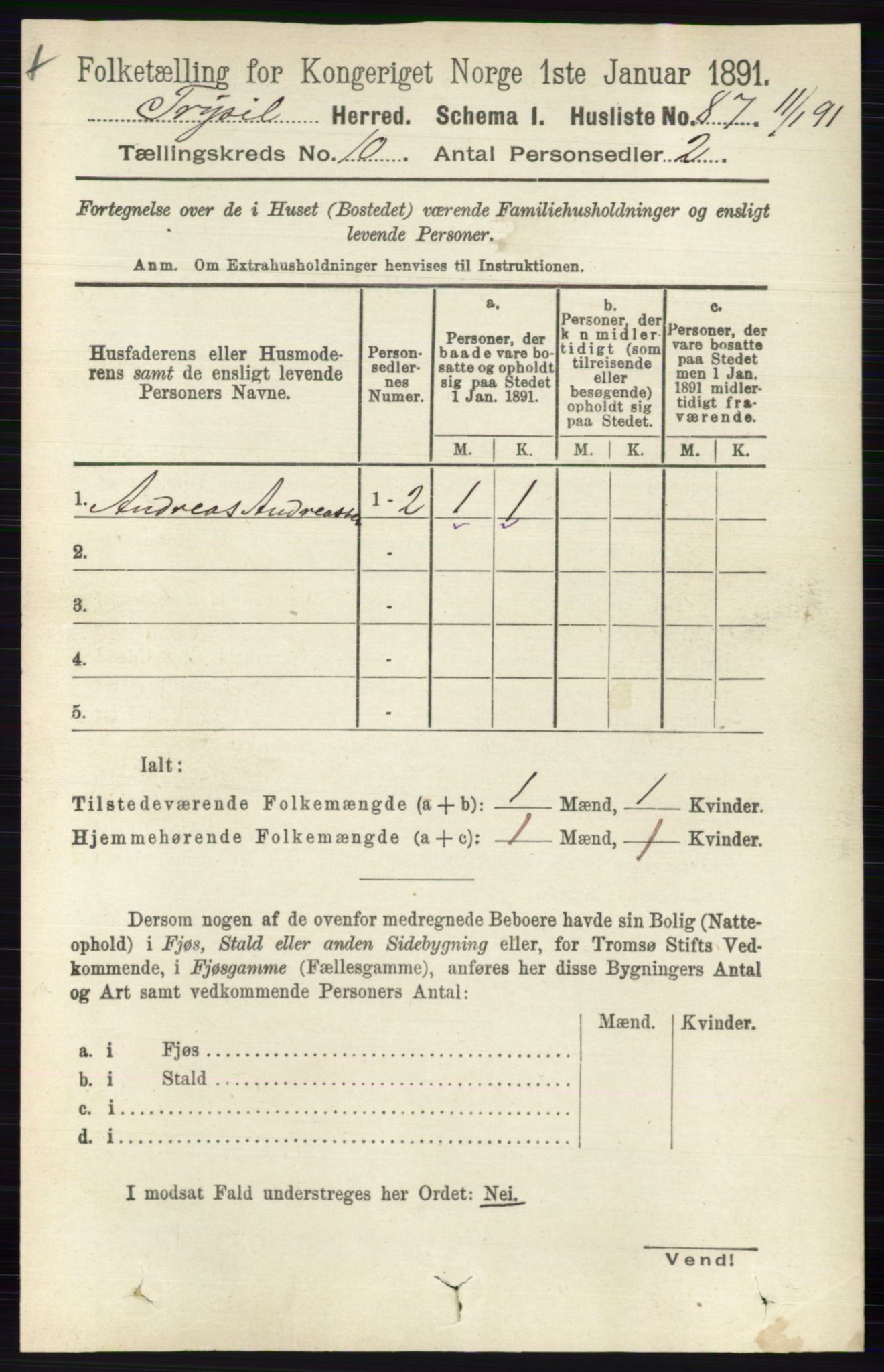 RA, 1891 census for 0428 Trysil, 1891, p. 4849