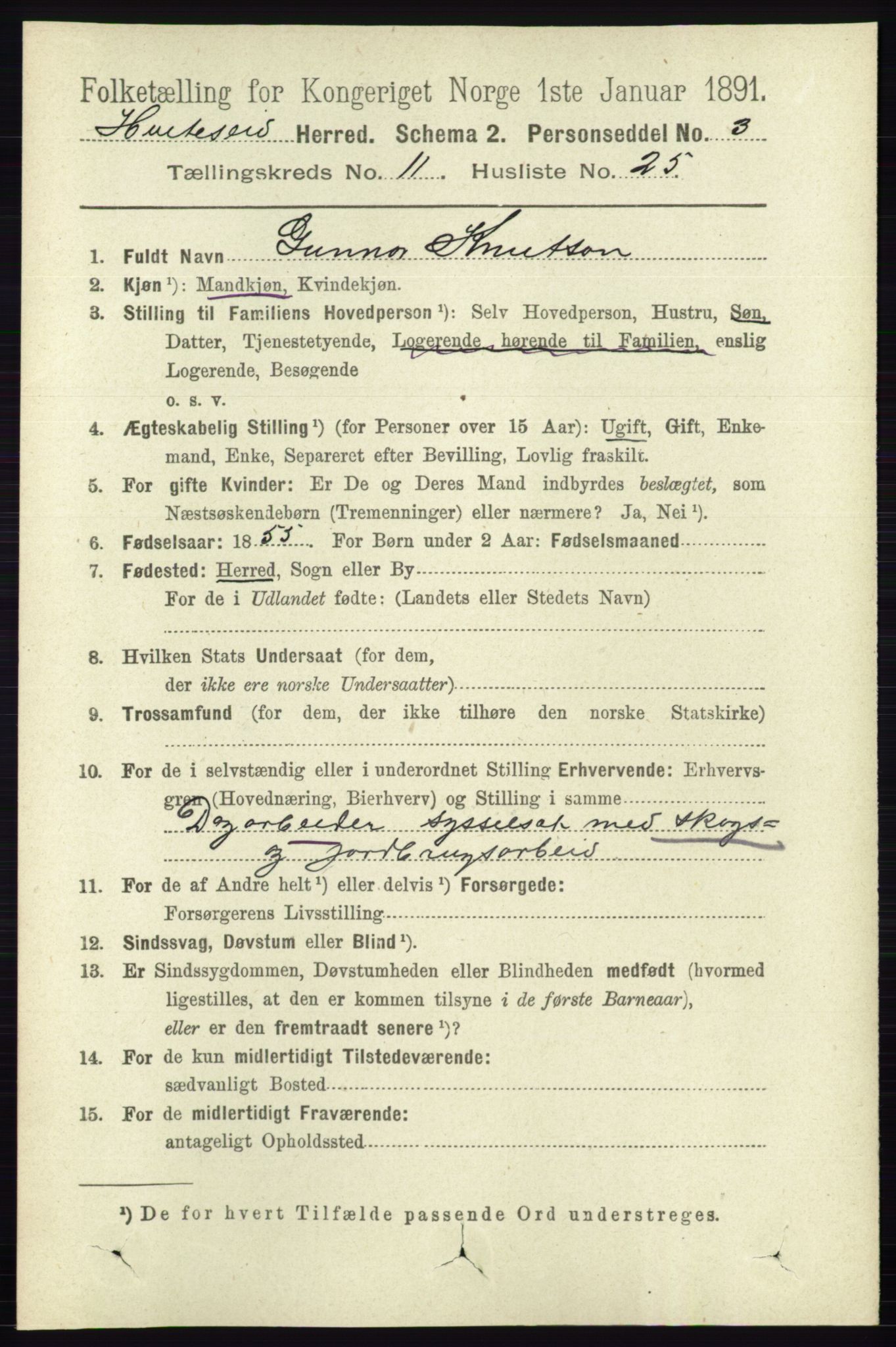 RA, 1891 census for 0829 Kviteseid, 1891, p. 2686