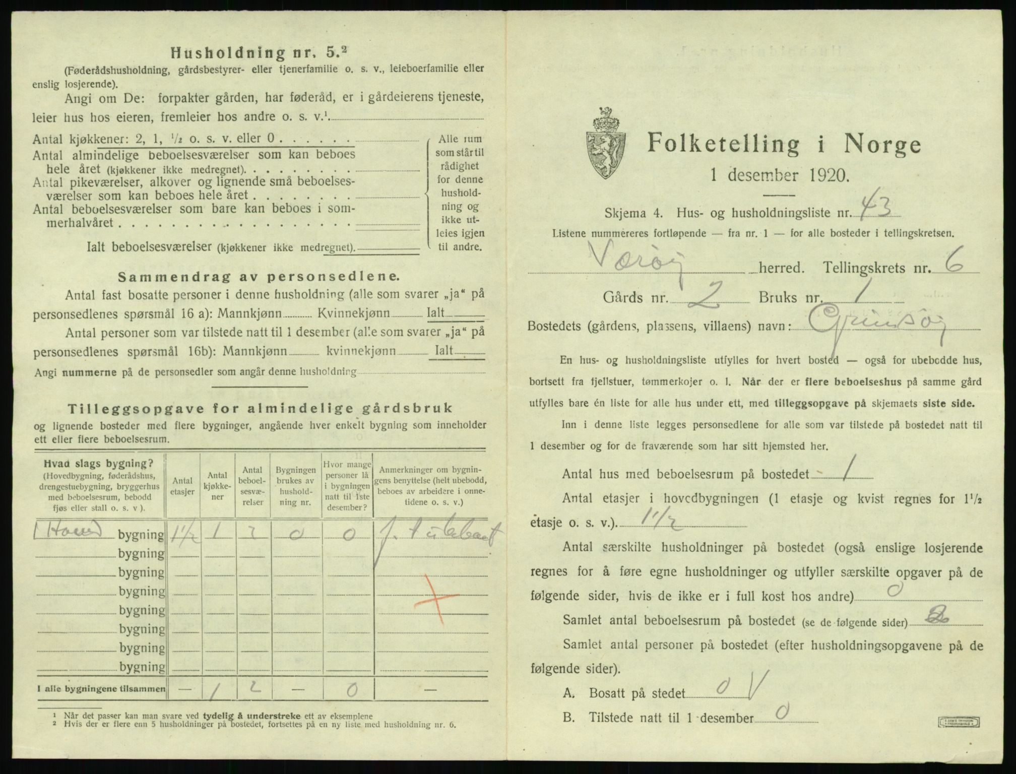 SAT, 1920 census for Værøy, 1920, p. 675