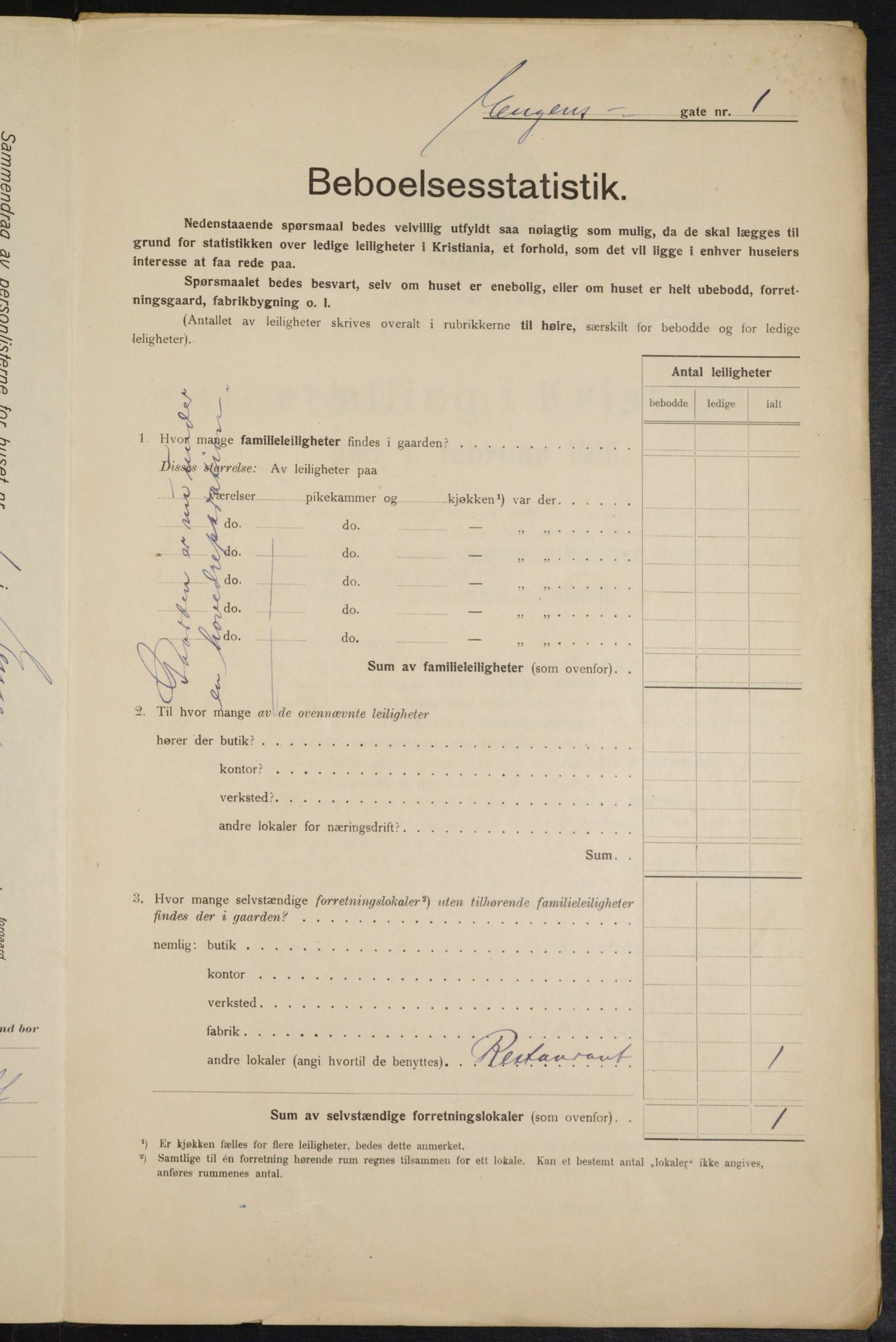 OBA, Municipal Census 1915 for Kristiania, 1915, p. 21288