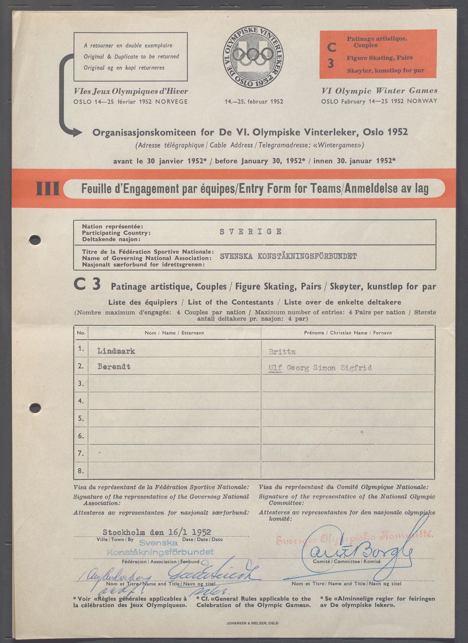 Organisasjonskomiteen for de VI. olympiske vinterleker, OBA/A-20130/H/Ha, 1951-1952, p. 1356