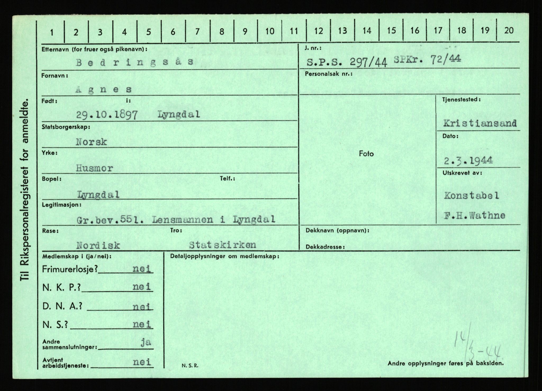 Statspolitiet - Hovedkontoret / Osloavdelingen, AV/RA-S-1329/C/Ca/L0002: Arneberg - Brand, 1943-1945, p. 1629