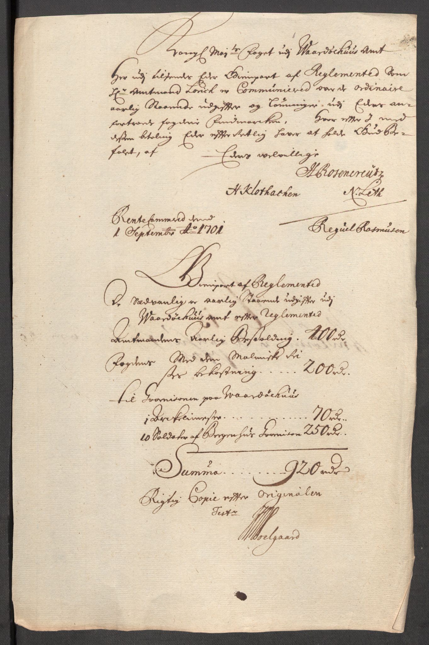 Rentekammeret inntil 1814, Reviderte regnskaper, Fogderegnskap, AV/RA-EA-4092/R69/L4854: Fogderegnskap Finnmark/Vardøhus, 1707-1708, p. 230