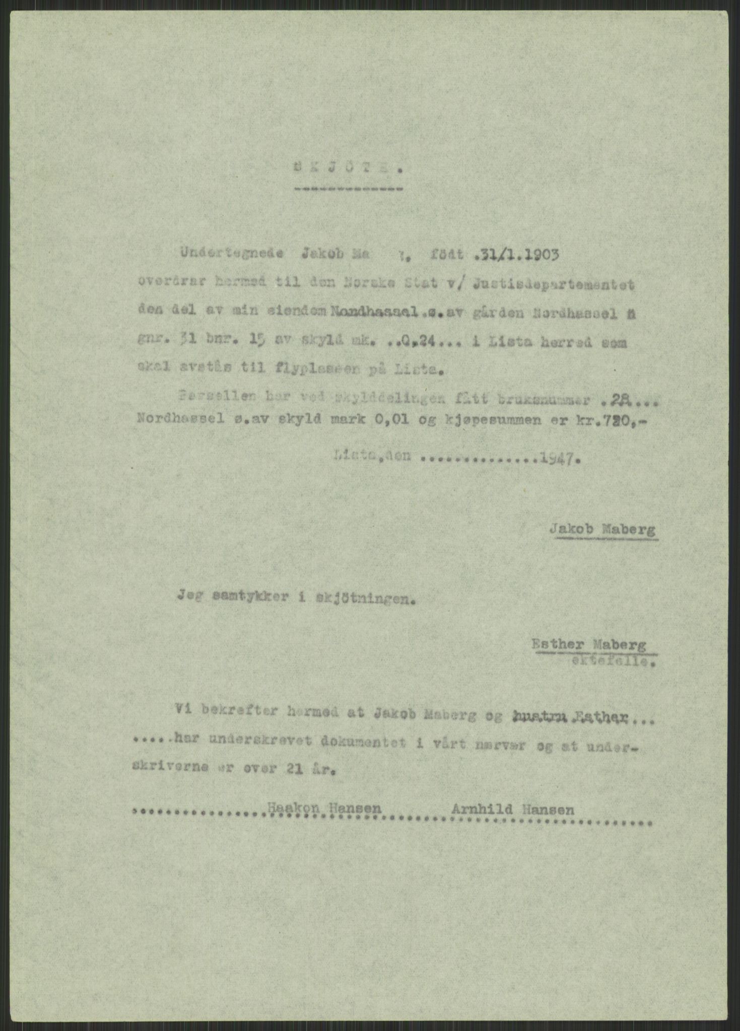 Forsvarsdepartementet, 10. kontor / Oppgjørskontoret, AV/RA-RAFA-1225/D/Db/L0182: Lista oppgjørskontor, 1942-1950, p. 141