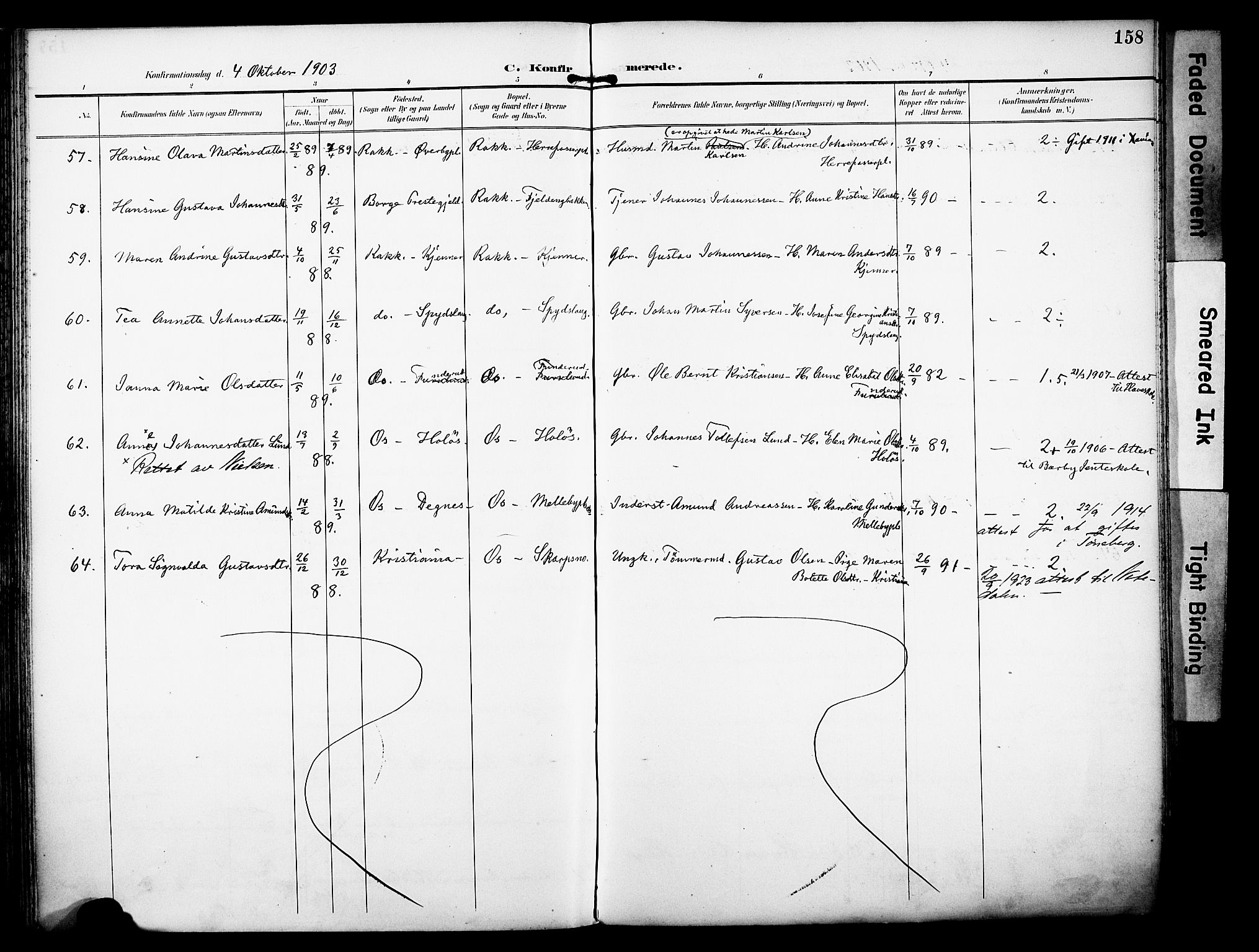 Rakkestad prestekontor Kirkebøker, AV/SAO-A-2008/F/Fa/L0013: Parish register (official) no. I 13, 1894-1908, p. 158