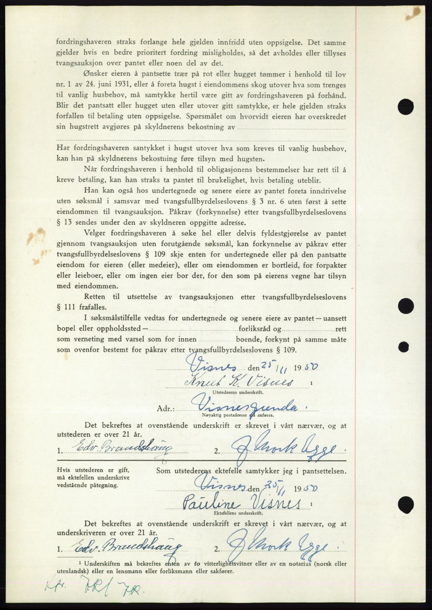 Nordmøre sorenskriveri, AV/SAT-A-4132/1/2/2Ca: Mortgage book no. B106, 1950-1950, Diary no: : 3777/1950