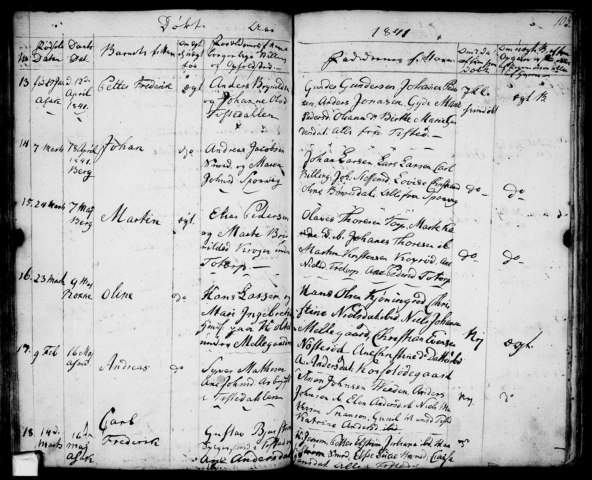 Berg prestekontor Kirkebøker, AV/SAO-A-10902/F/Fa/L0003: Parish register (official) no. I 3, 1832-1842, p. 103