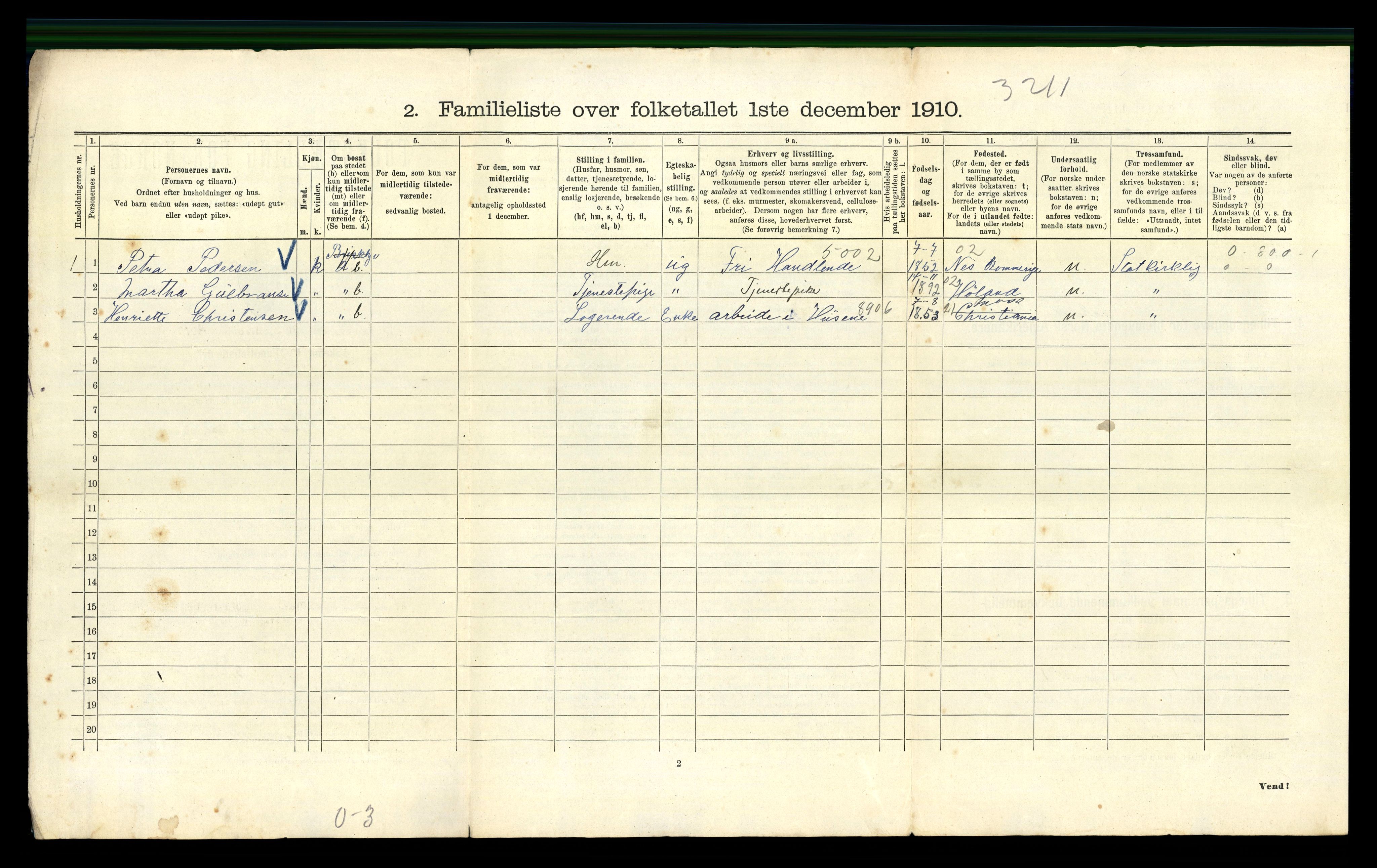 RA, 1910 census for Kristiania, 1910, p. 9484