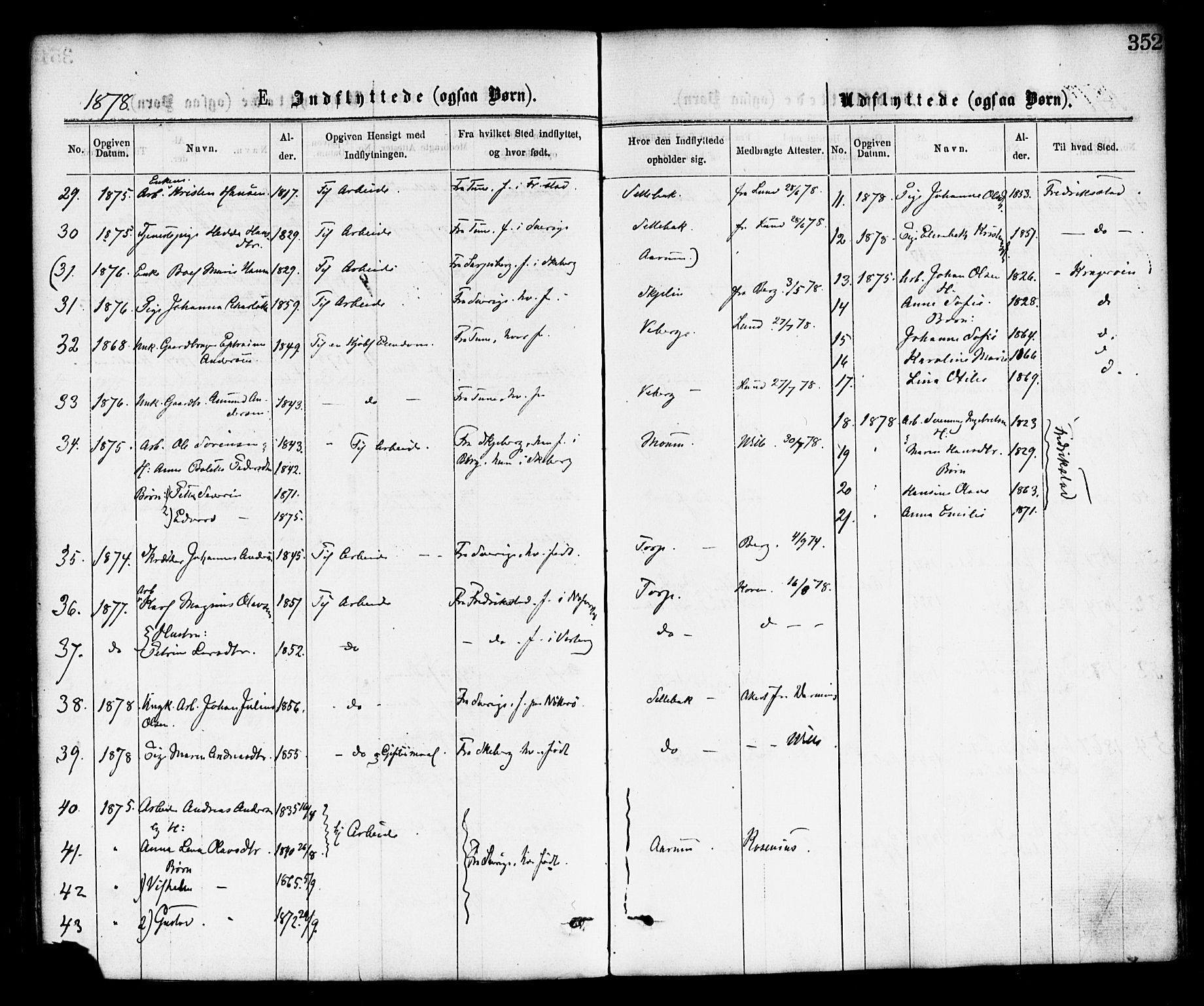 Borge prestekontor Kirkebøker, SAO/A-10903/F/Fa/L0007: Parish register (official) no. I 7, 1875-1886, p. 352