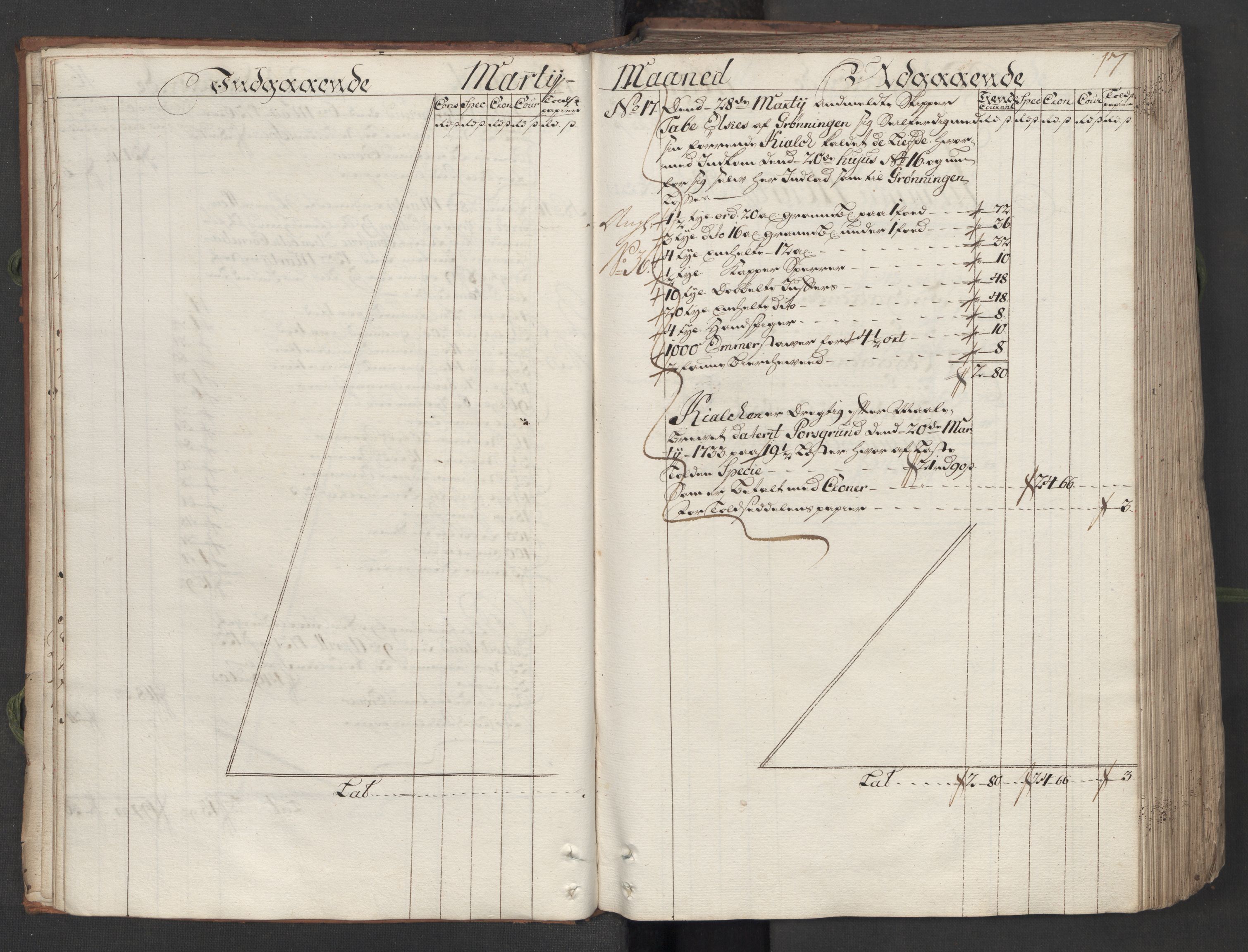 Generaltollkammeret, tollregnskaper, AV/RA-EA-5490/R12/L0009/0001: Tollregnskaper Langesund / Hovedtollbok, 1733, p. 16b-17a