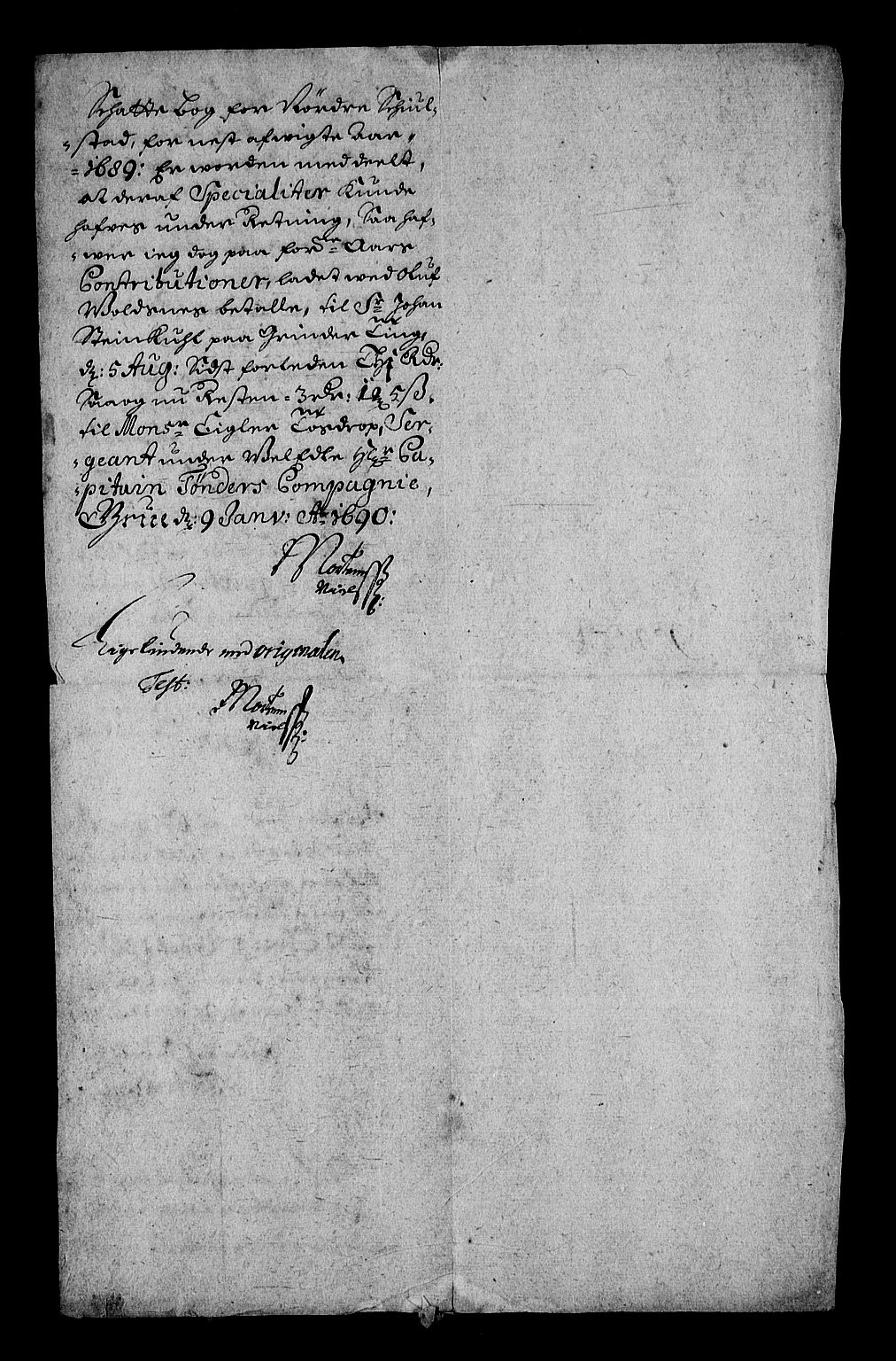 Stattholderembetet 1572-1771, AV/RA-EA-2870/Af/L0003: Avskrifter av vedlegg til originale supplikker, nummerert i samsvar med supplikkbøkene, 1689-1691, p. 169