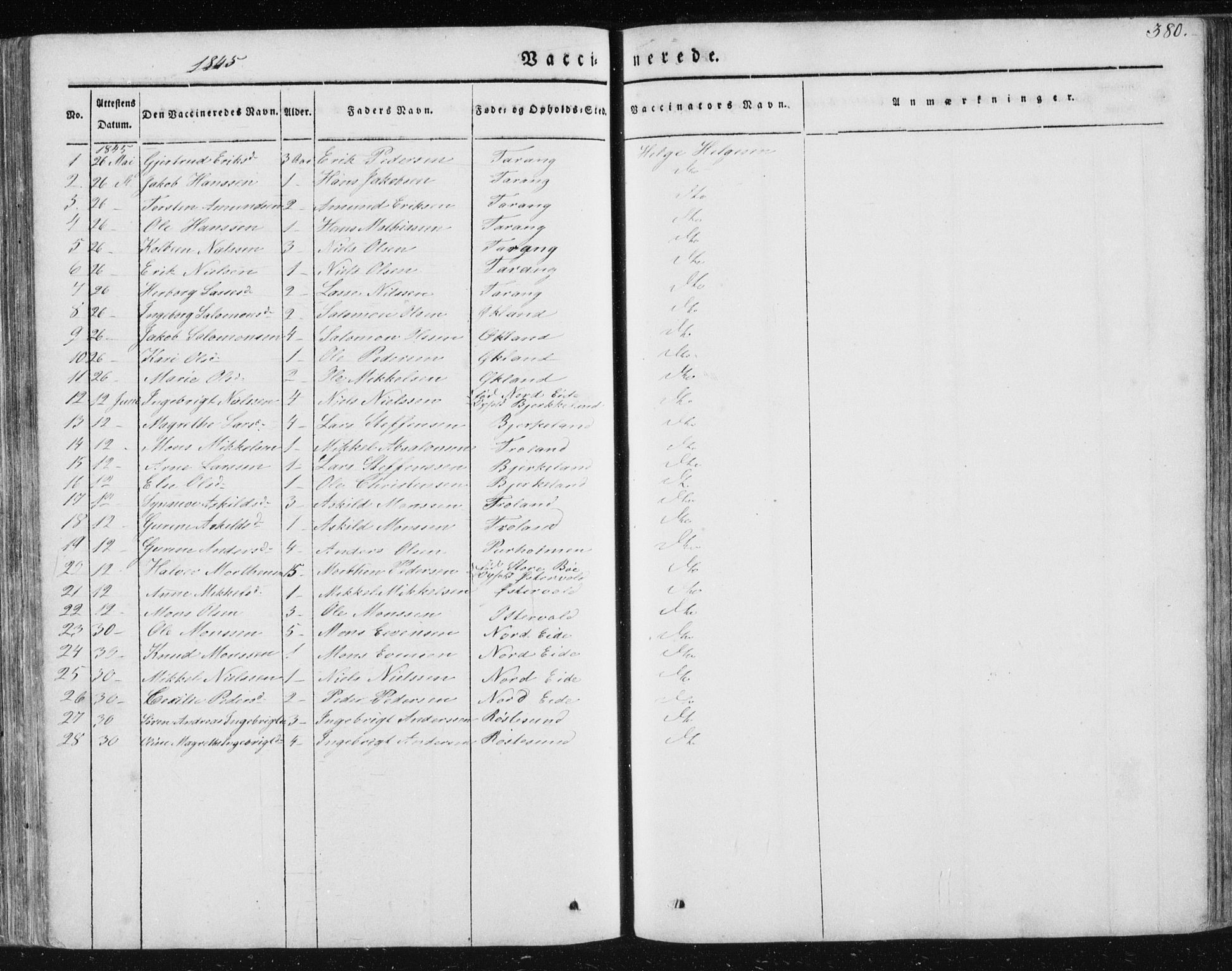 Sund sokneprestembete, AV/SAB-A-99930: Parish register (official) no. A 13, 1835-1849, p. 380