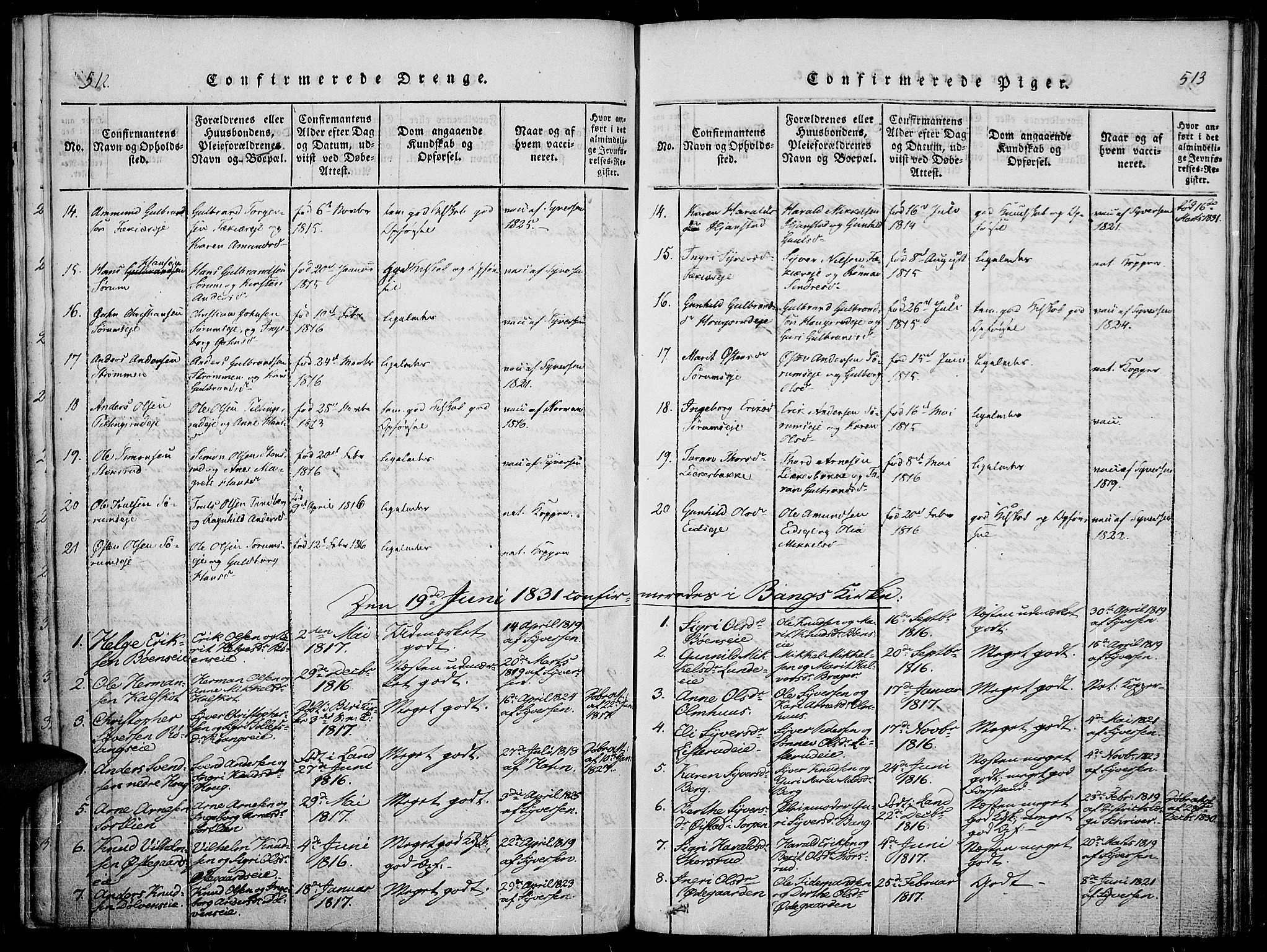 Sør-Aurdal prestekontor, SAH/PREST-128/H/Ha/Haa/L0003: Parish register (official) no. 3, 1825-1840, p. 512-513