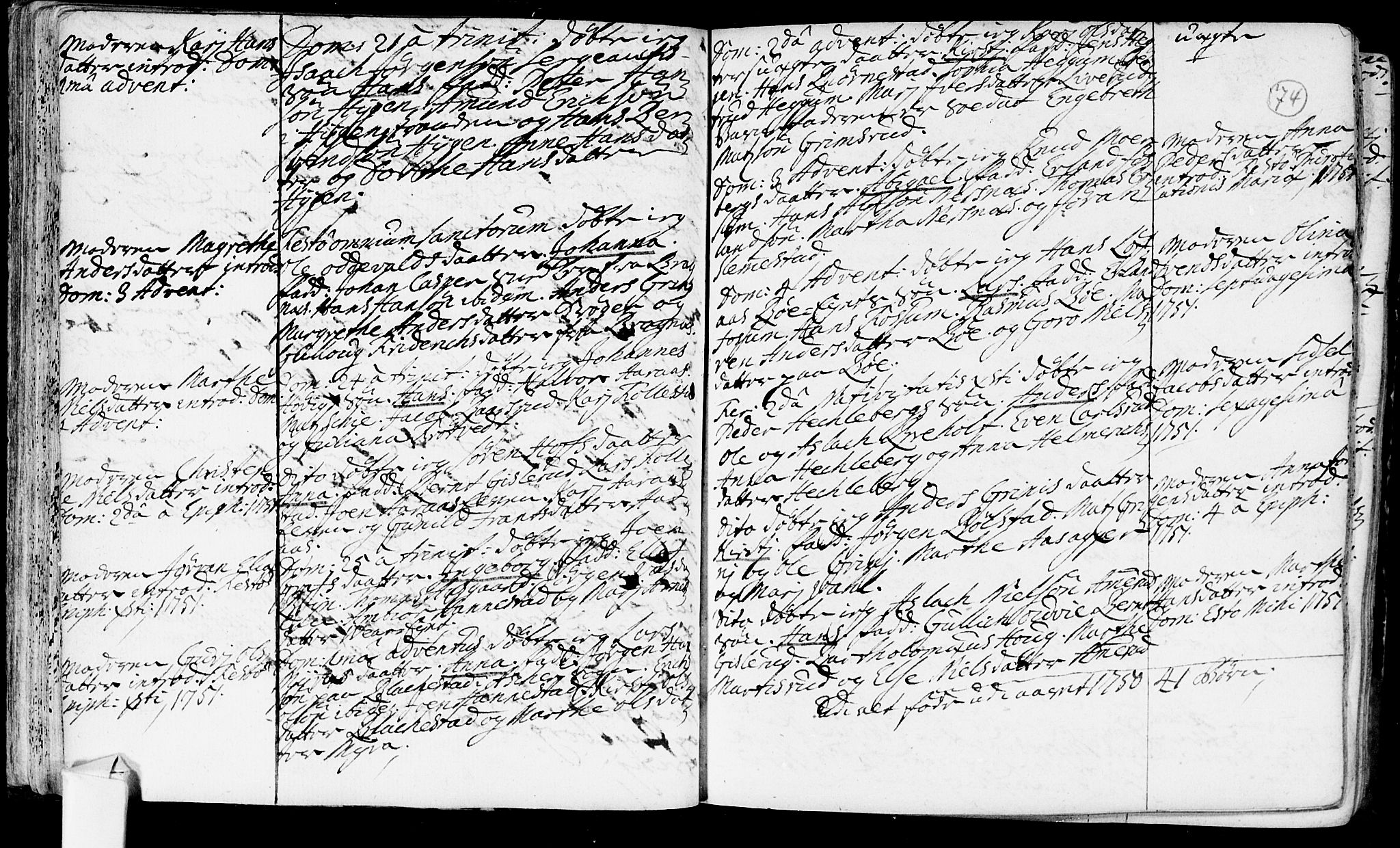 Røyken kirkebøker, SAKO/A-241/F/Fa/L0002: Parish register (official) no. 2, 1731-1782, p. 74