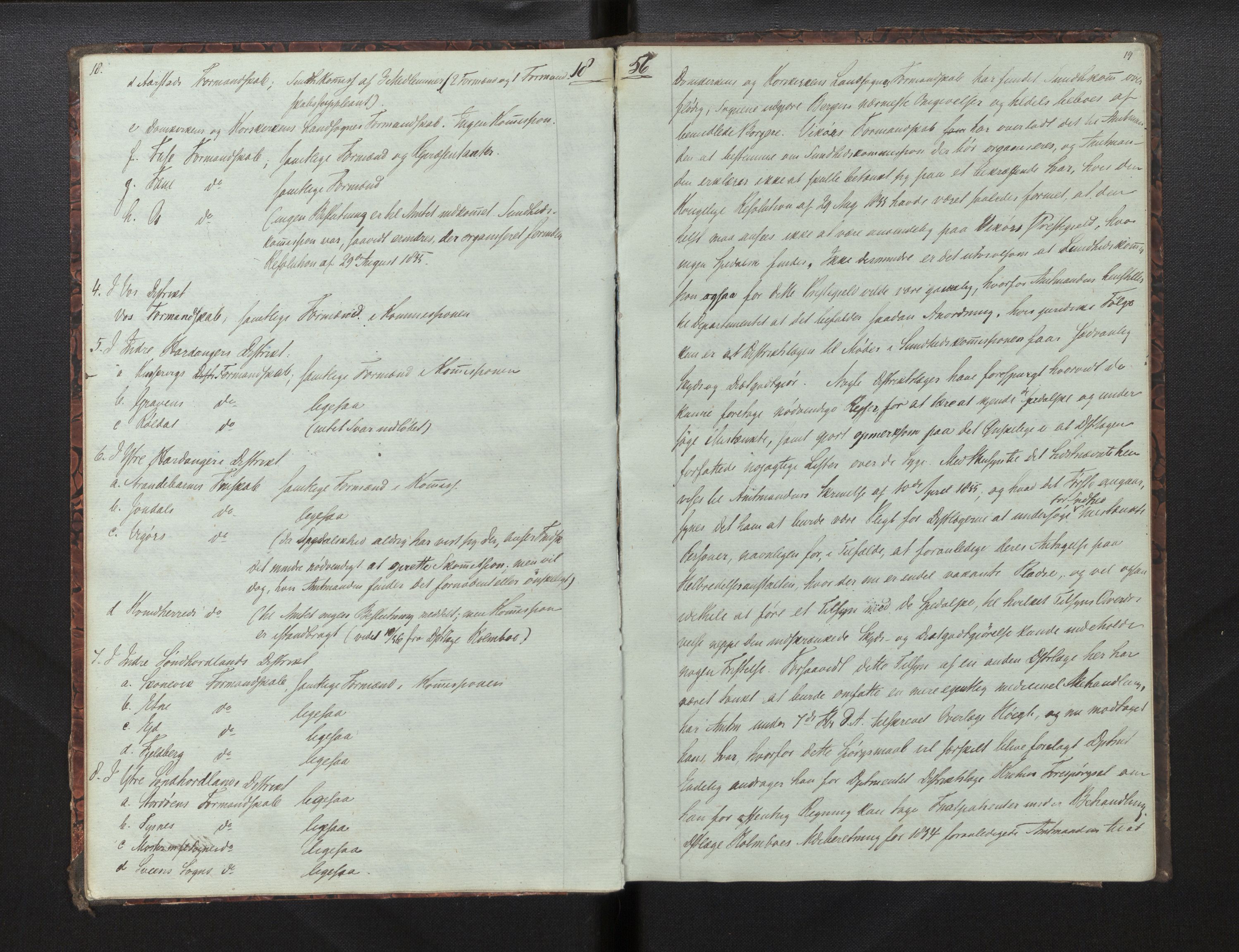 Lepraarkiver - Overlegen for den spedalske sykdom, AV/SAB-A-61001/B.c/L0001: Journal, 1854-1859, p. 18-19