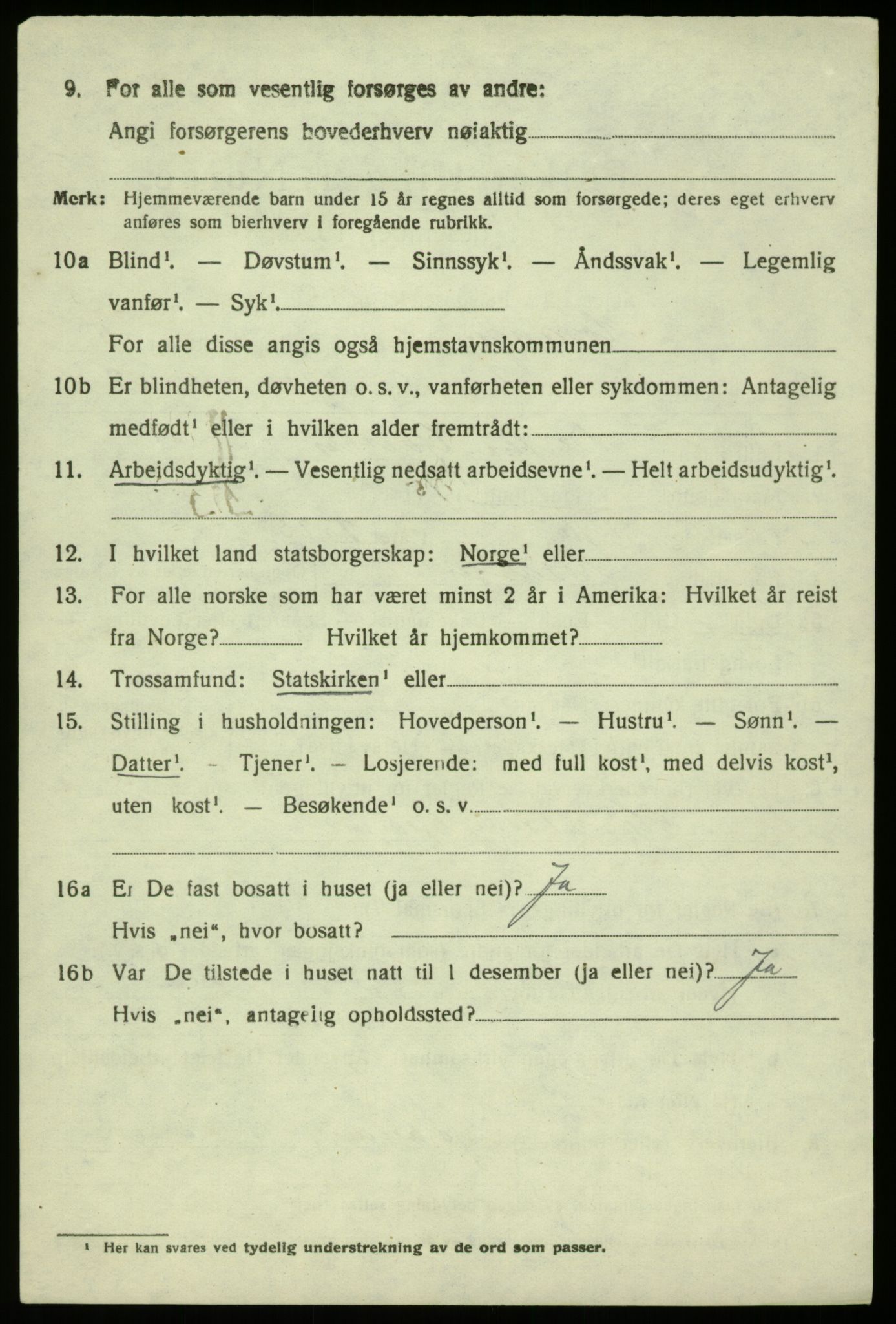 SAB, 1920 census for Hosanger, 1920, p. 2360
