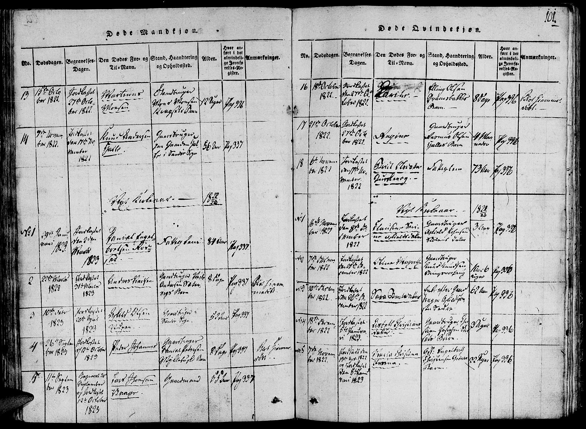 Ministerialprotokoller, klokkerbøker og fødselsregistre - Møre og Romsdal, AV/SAT-A-1454/503/L0033: Parish register (official) no. 503A01, 1816-1841, p. 101