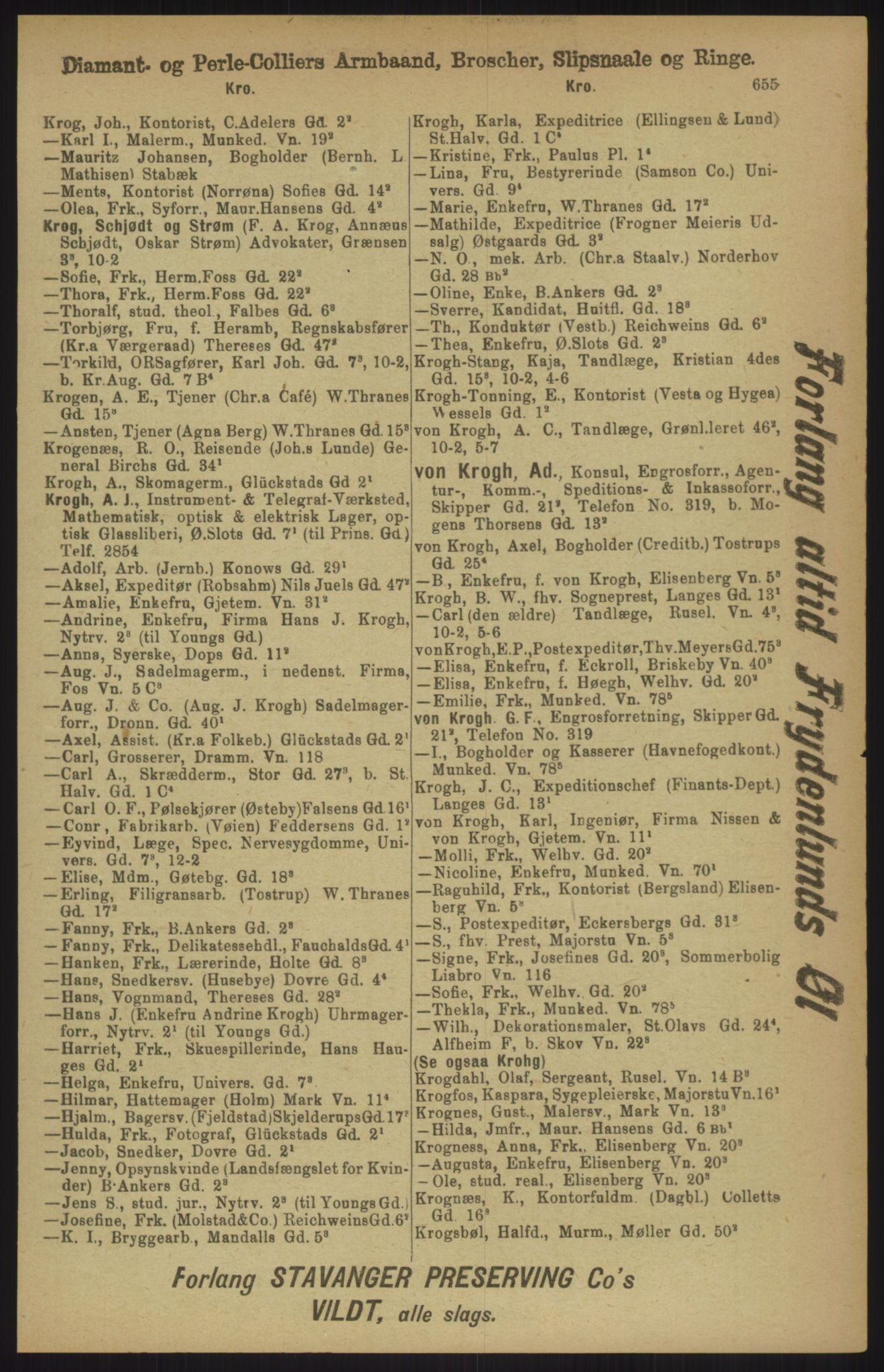 Kristiania/Oslo adressebok, PUBL/-, 1911, p. 655