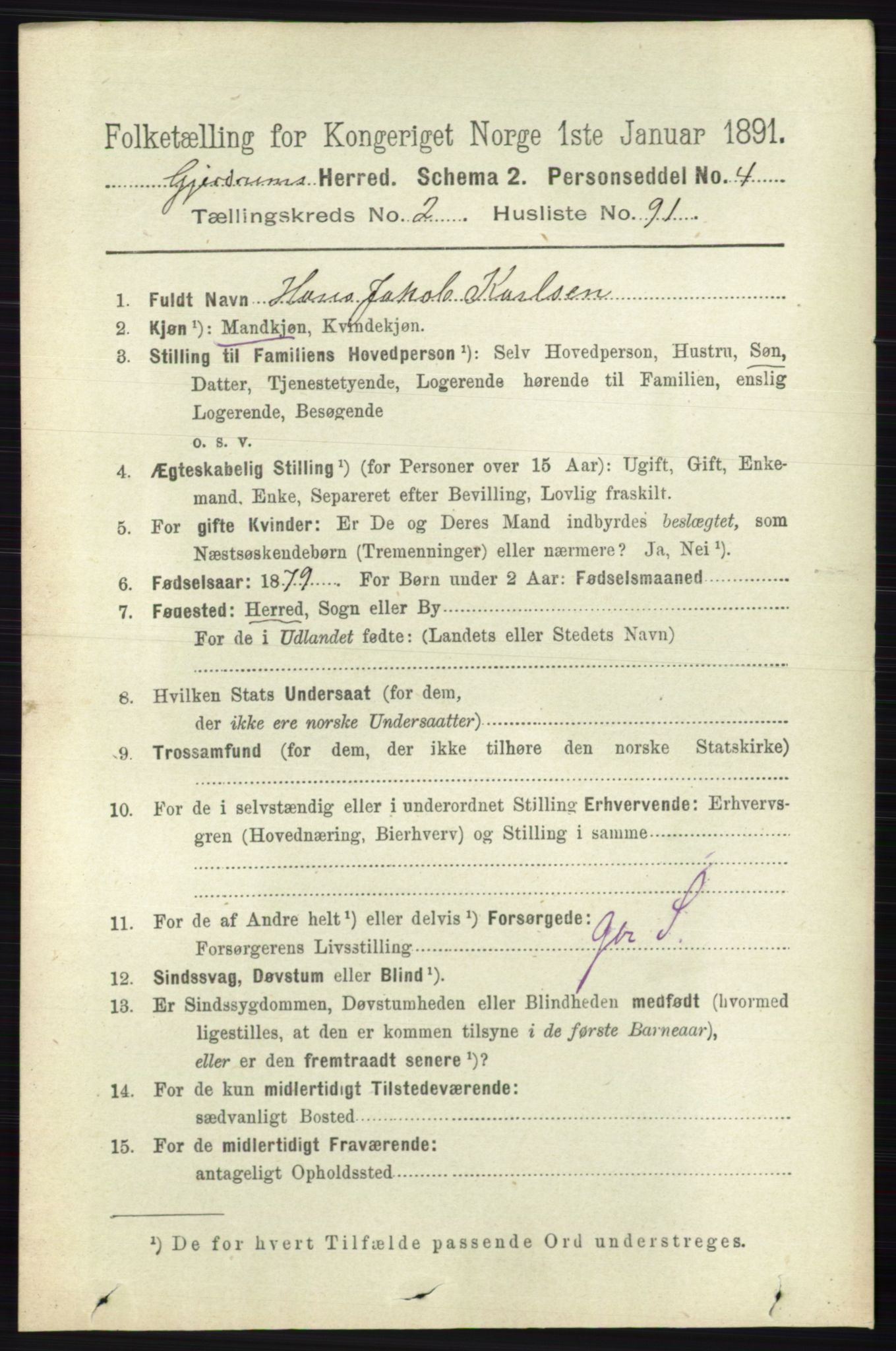 RA, 1891 census for 0234 Gjerdrum, 1891, p. 1090