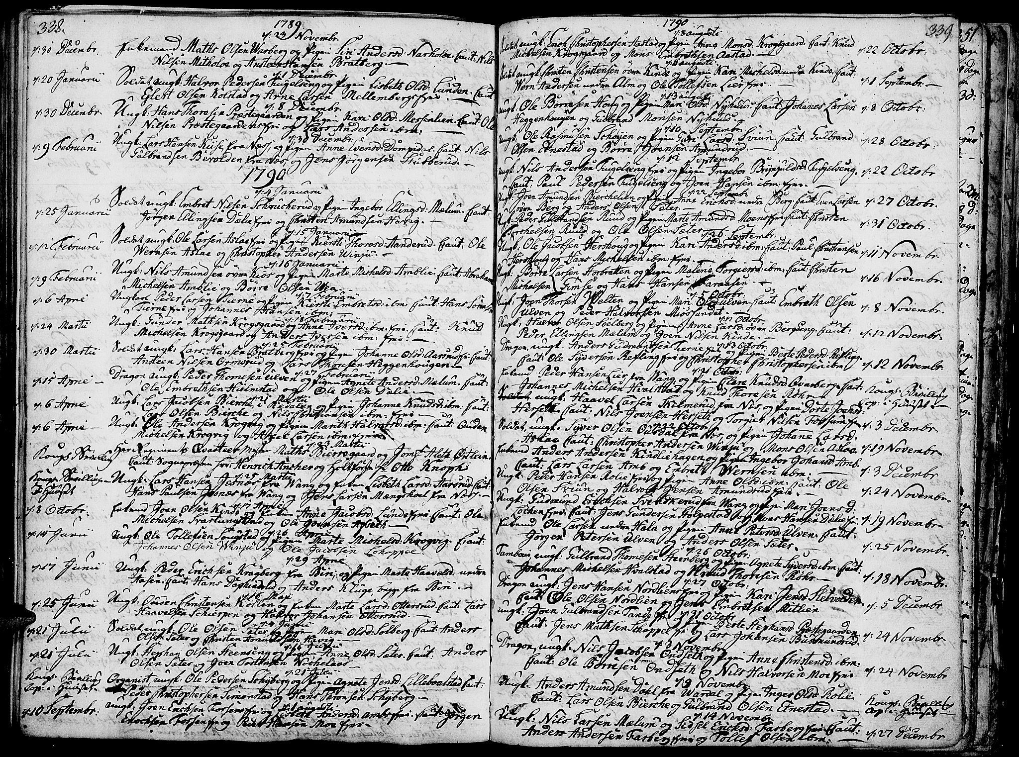 Ringsaker prestekontor, AV/SAH-PREST-014/K/Ka/L0003: Parish register (official) no. 3, 1775-1798, p. 338-339