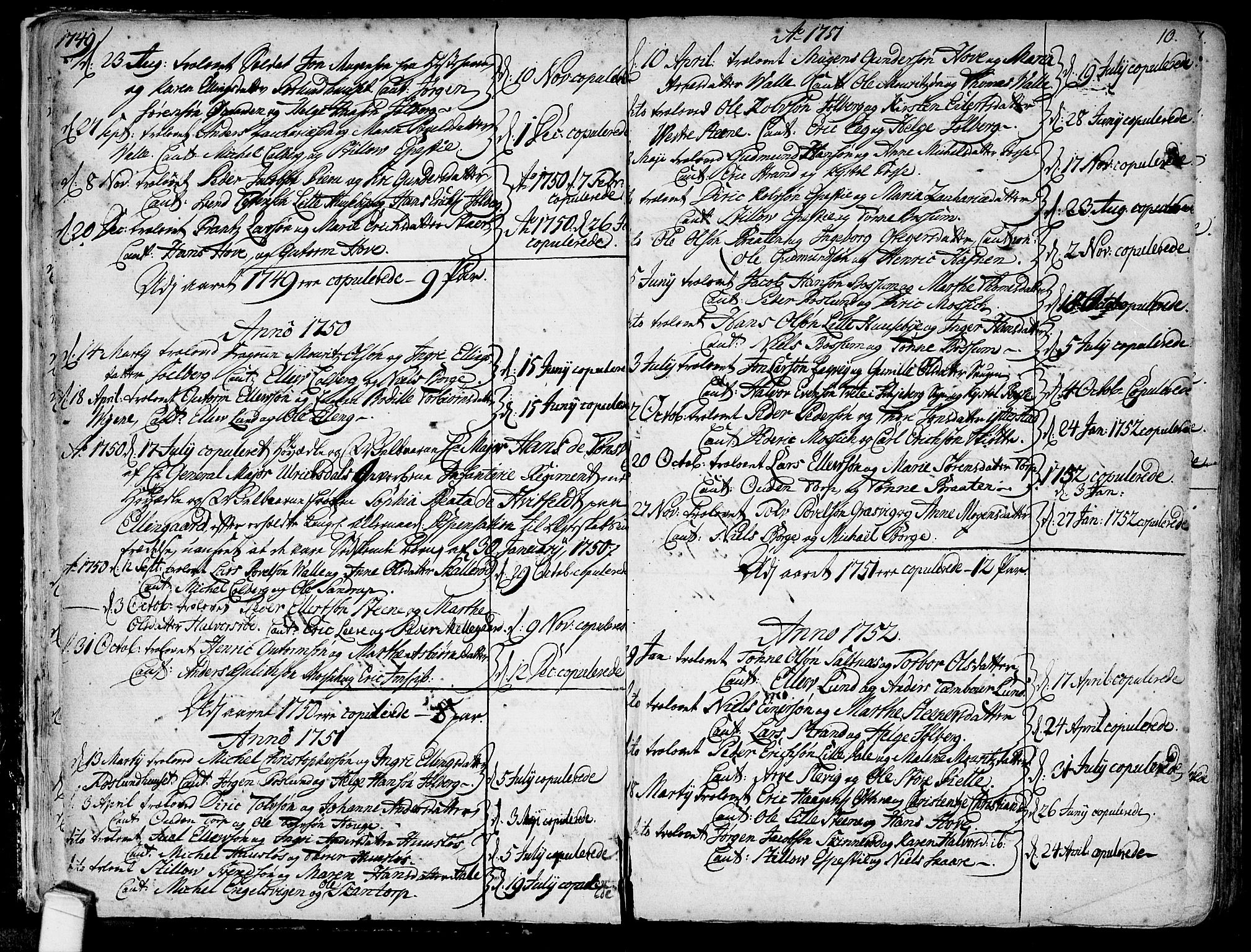Onsøy prestekontor Kirkebøker, SAO/A-10914/F/Fa/L0001: Parish register (official) no. I 1, 1733-1814, p. 10
