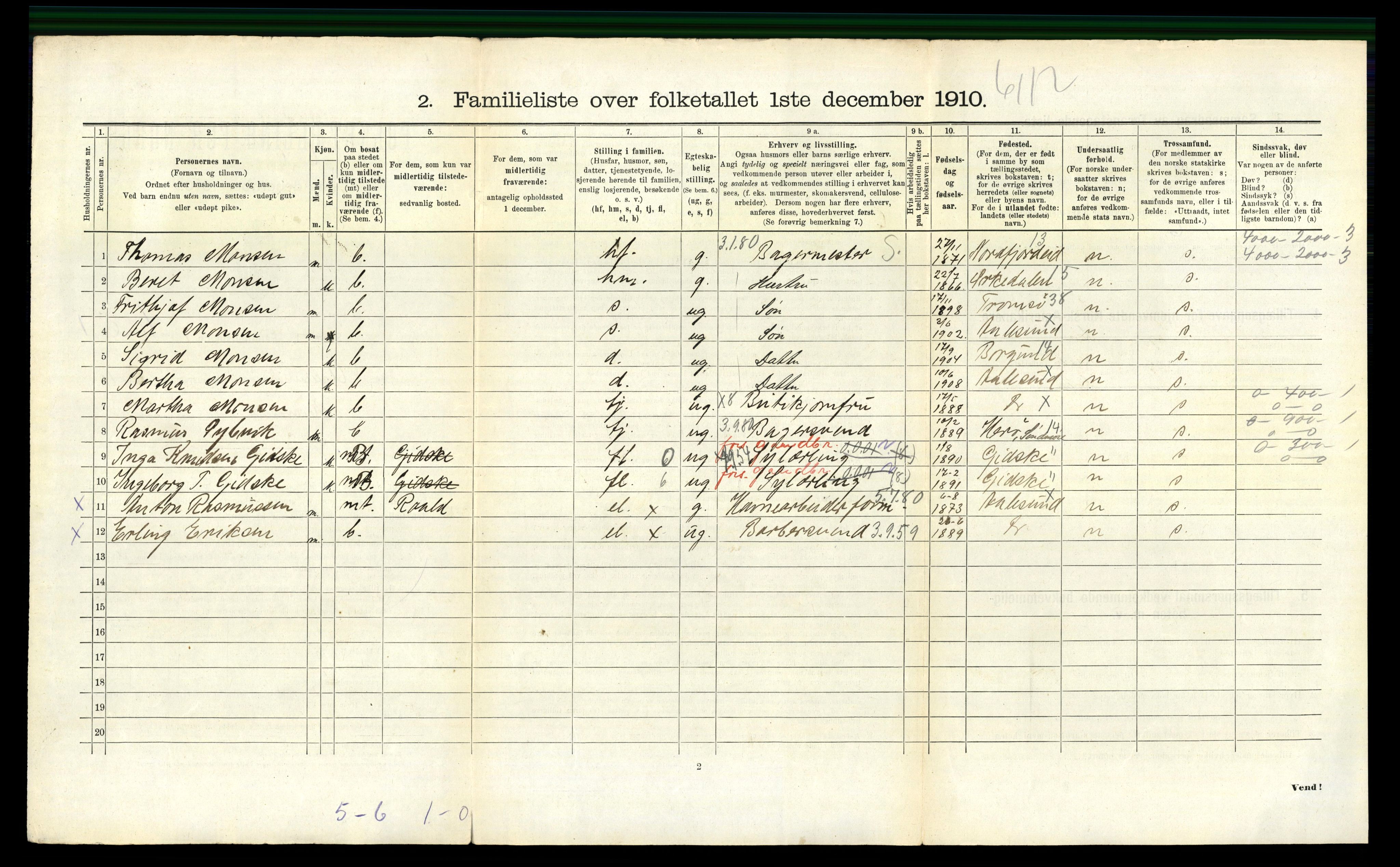 RA, 1910 census for Ålesund, 1910, p. 3712